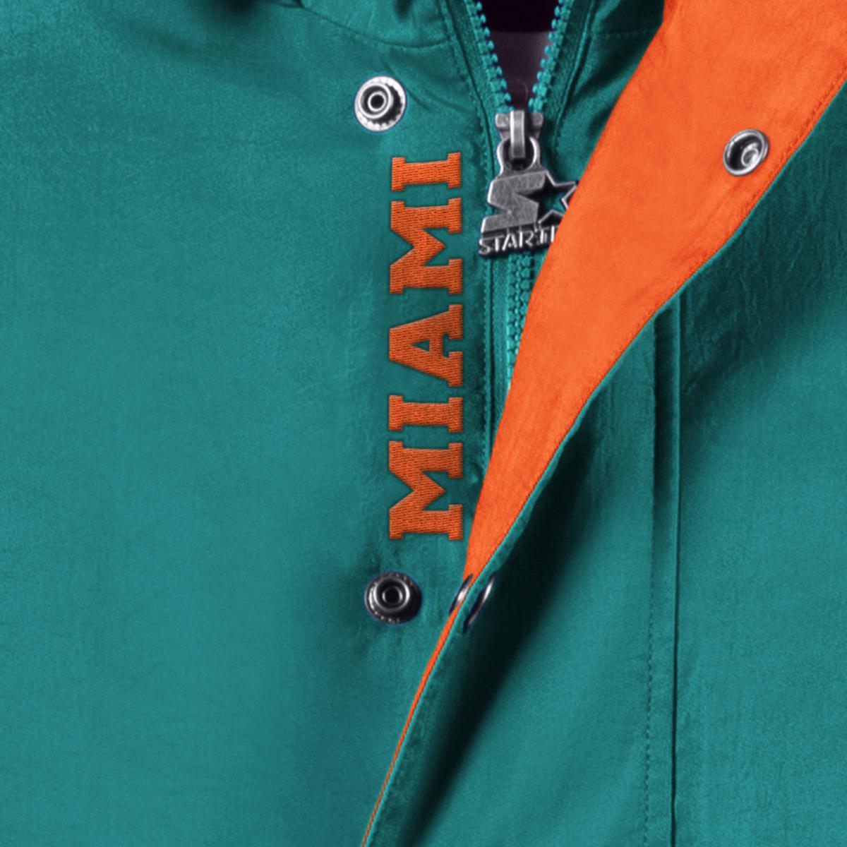 NFL Starter Miami Dolphins Jacket Full Zip Football Jacket 