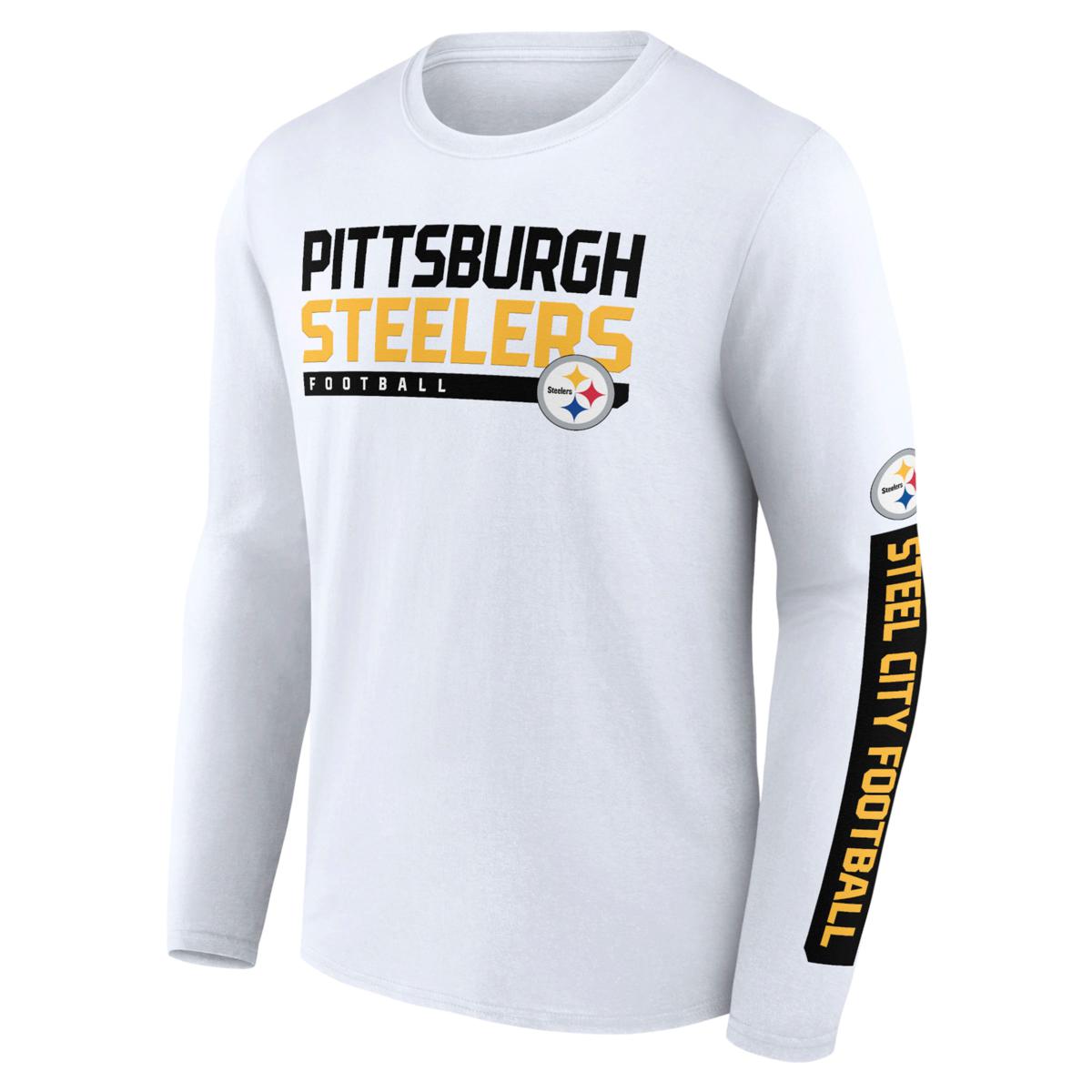 PITTSBURGH STEELERS NFL TEAM APPAREL LONG SLEEVE T SHIRT MENS M BLACK