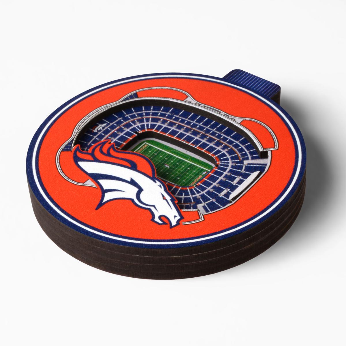 Denver Broncos NFL 3D Stadium Christmas Wood Ornament