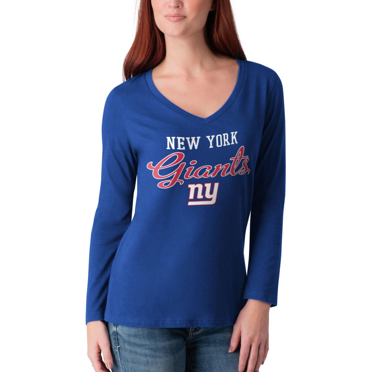 Officially Licensed NFL Women's New York Giants Long Sleeve T-Shirt