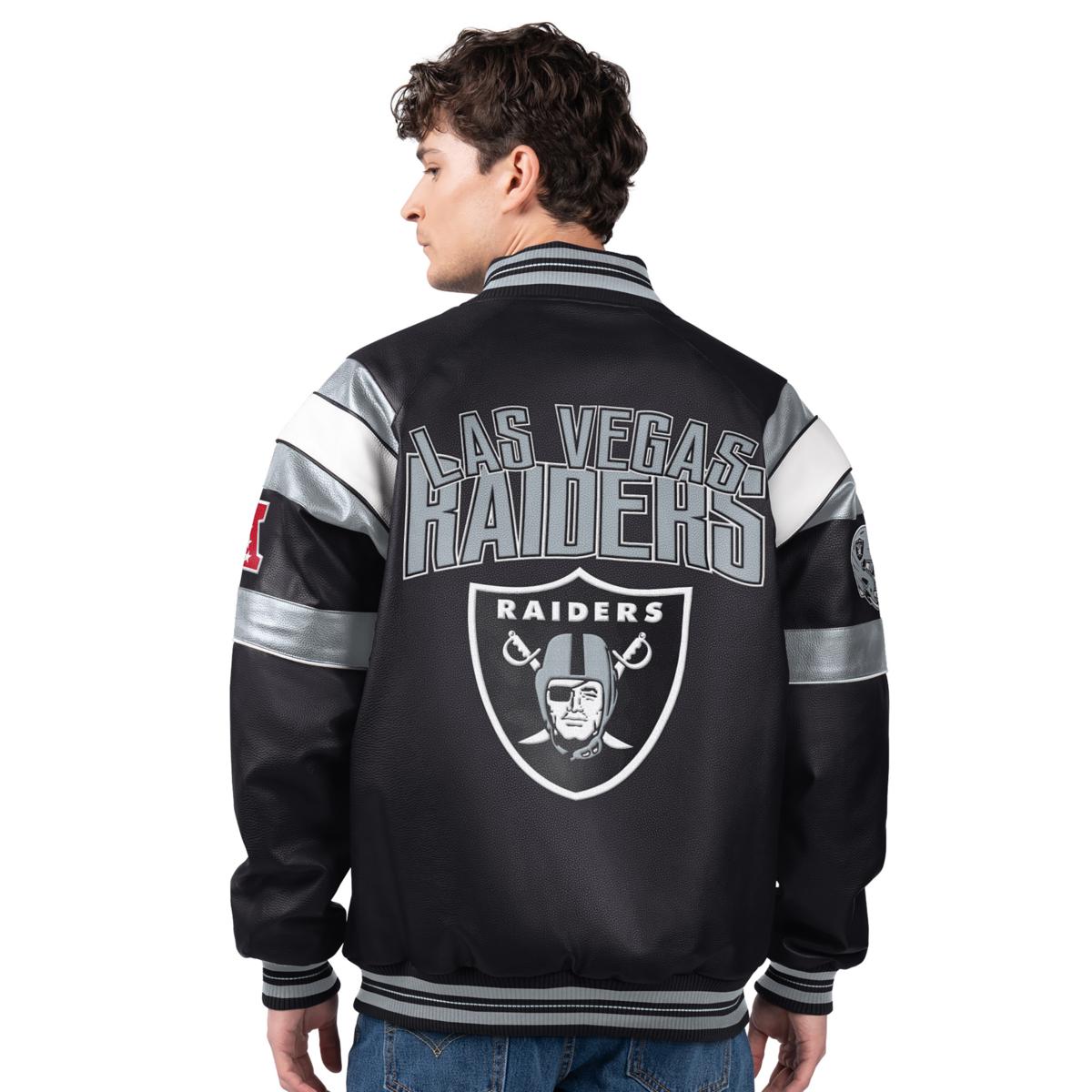 Faux Leather Raiders Lined Sports shops Jacket