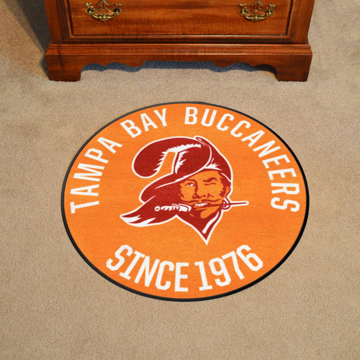 Officially Licensed NFL Tampa Bay Buccaneers Vintage Logo Football Rug