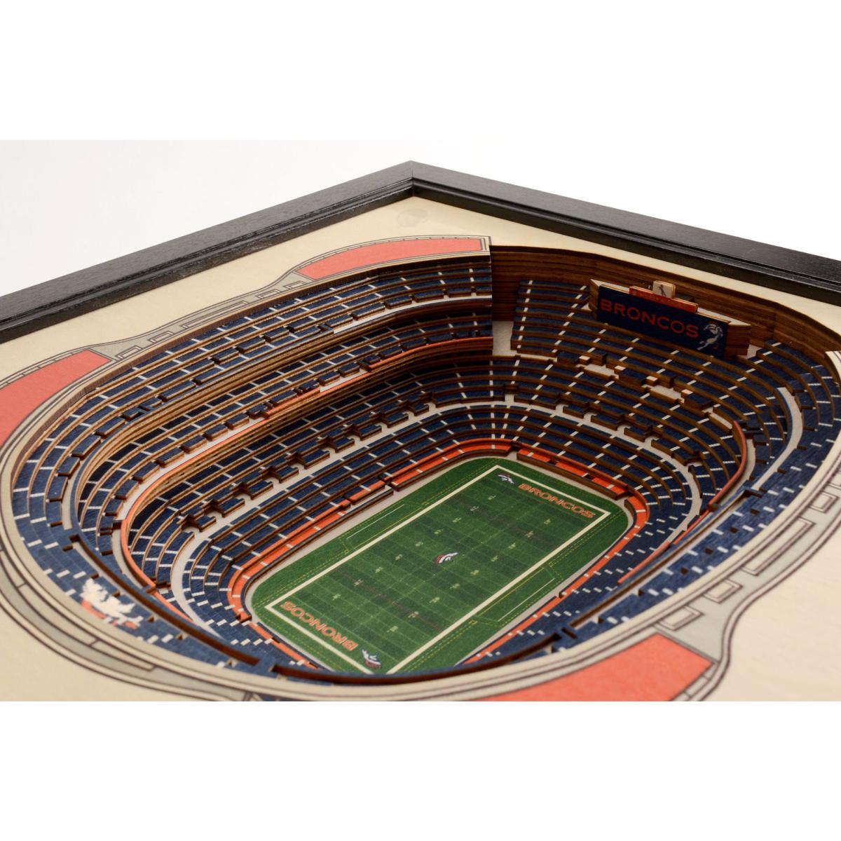 Brown Denver Broncos 3D StadiumViews Picture Frame