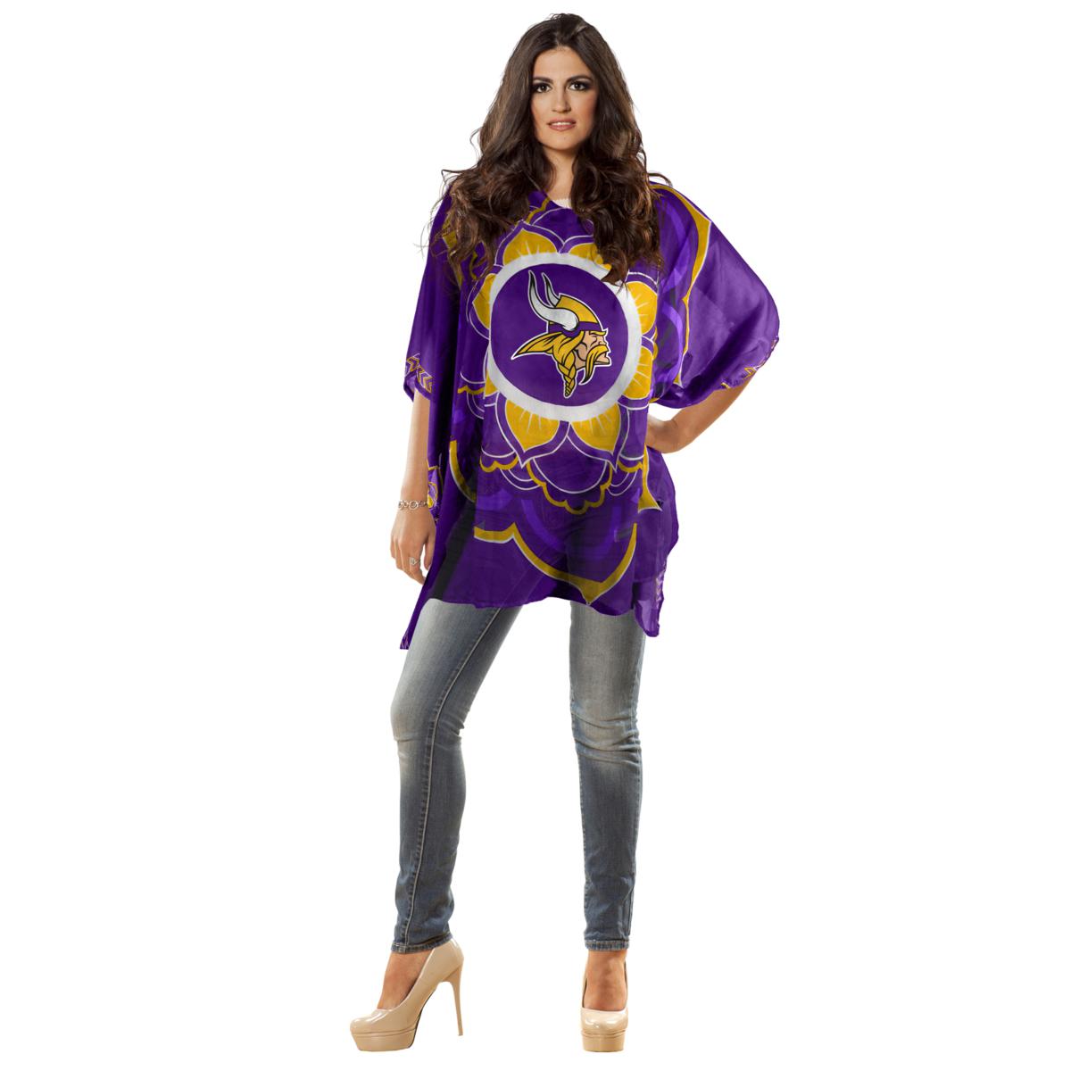 Officially Licensed NFL Flower Caftan - Minnesota Vikings