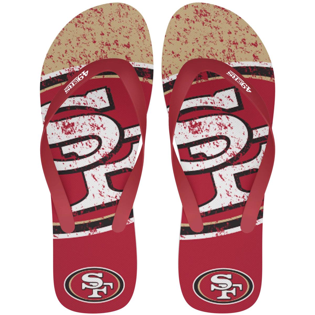 San Francisco 49ers FOCO Color Pop Flip Flop Sandals