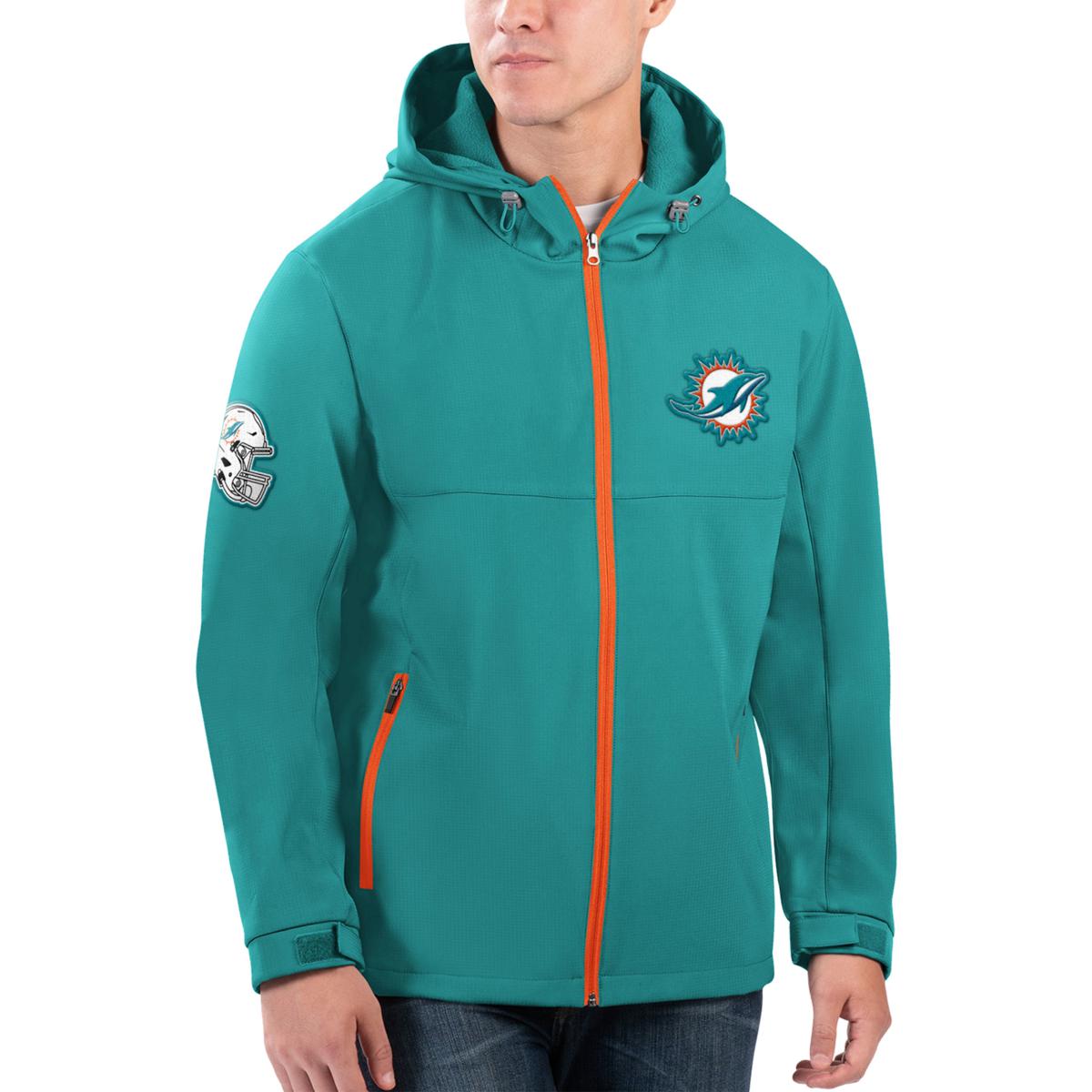 Football Fan Shop Officially Licensed NFL Full-Zip Hooded Jacket - Dolphins