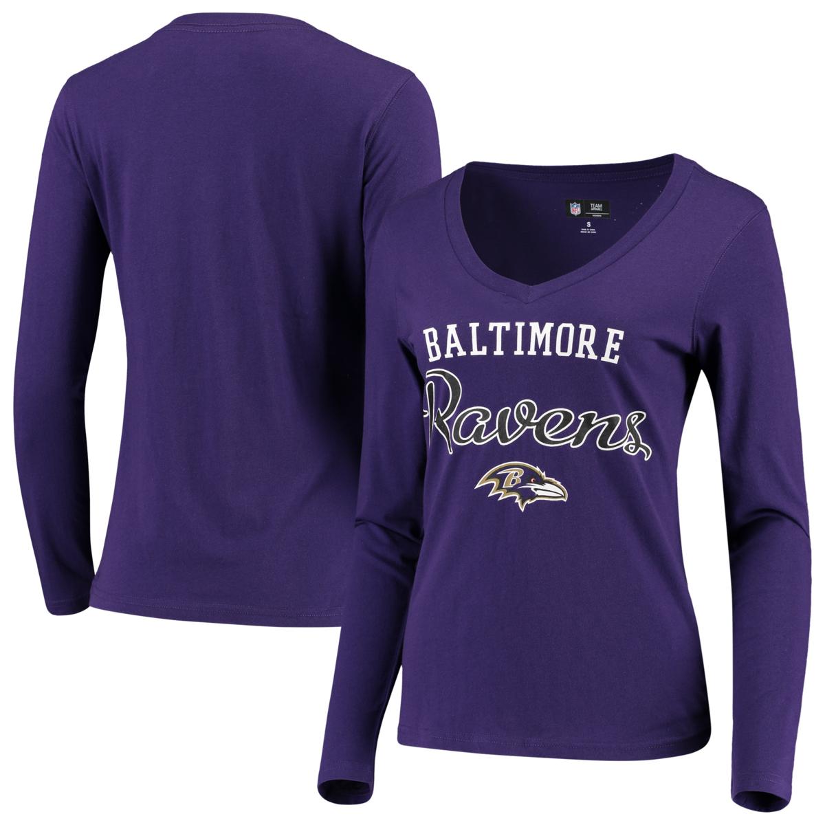 Women's Fanatics Branded Purple/Black Baltimore Ravens Fan T-Shirt Combo Set