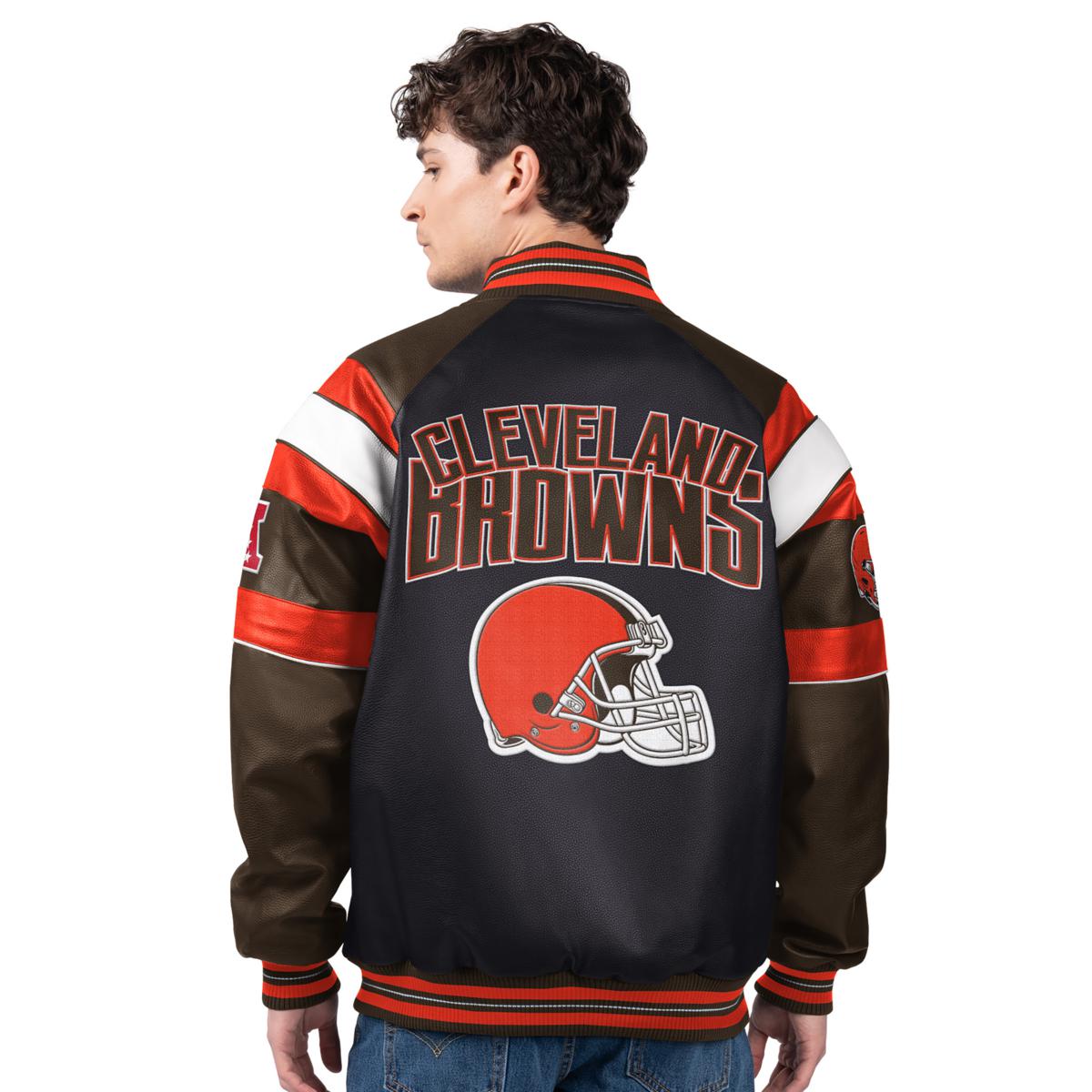 Officially Licensed NFL Men's Faux Leather Varsity Jacket by Glll