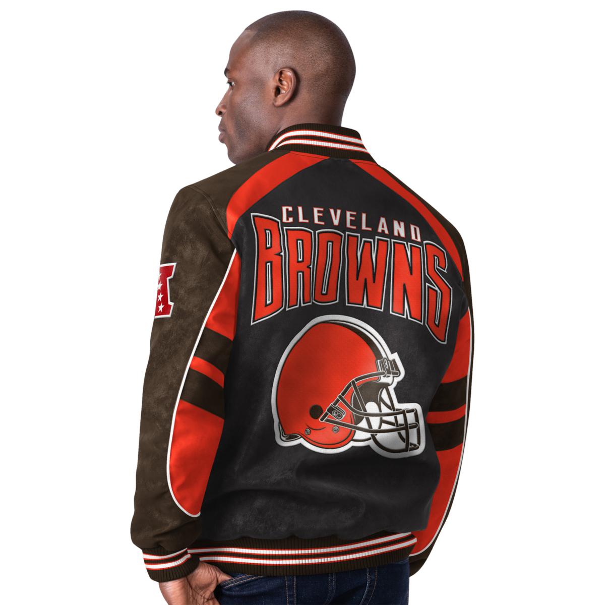 Cleveland Browns Poly Twill Varsity Jacket - Black 2X-Large