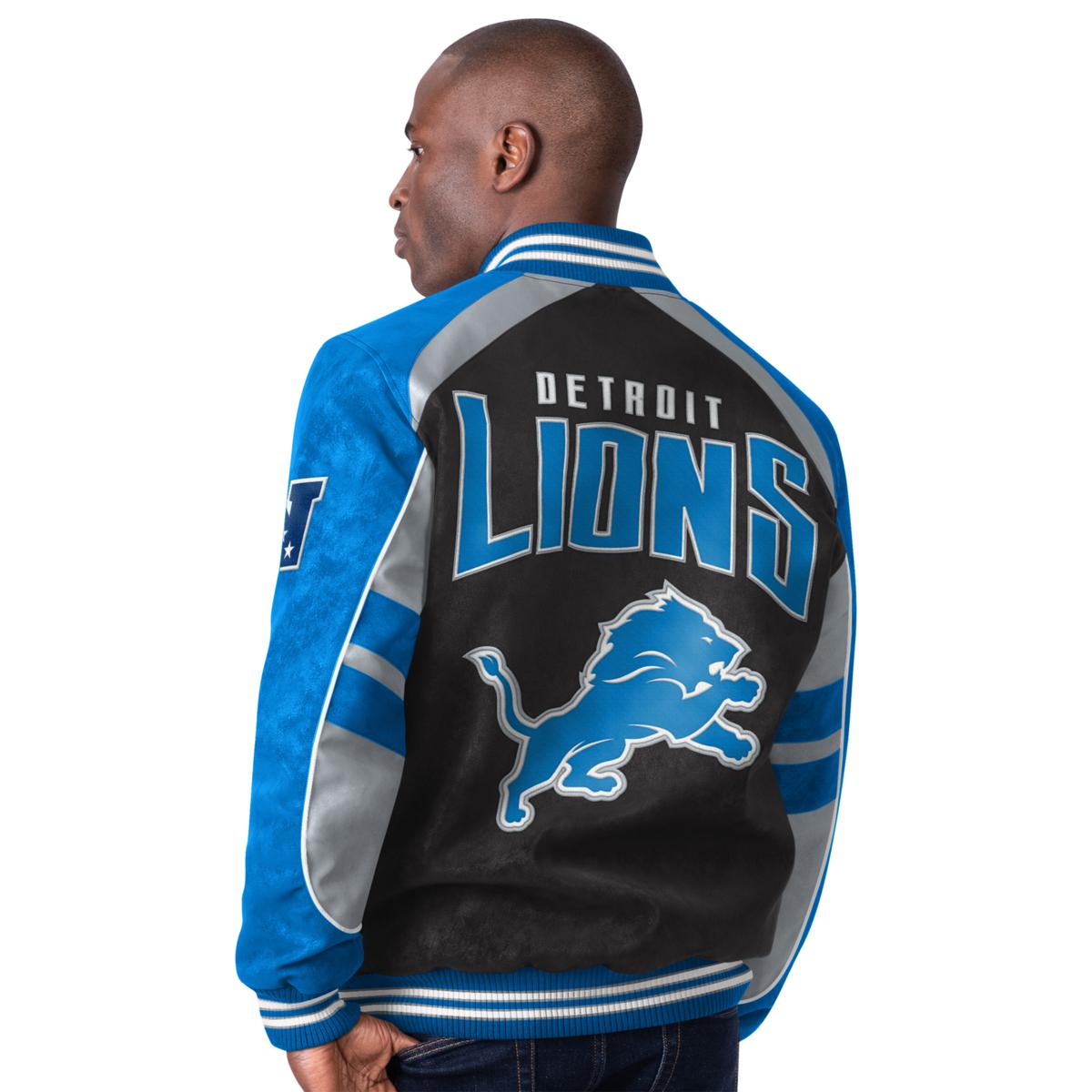 Detroit Lions - Genuine Suede - NFL Jacket - Black w/Blue Accents -  clothing & accessories - by owner - apparel sale 