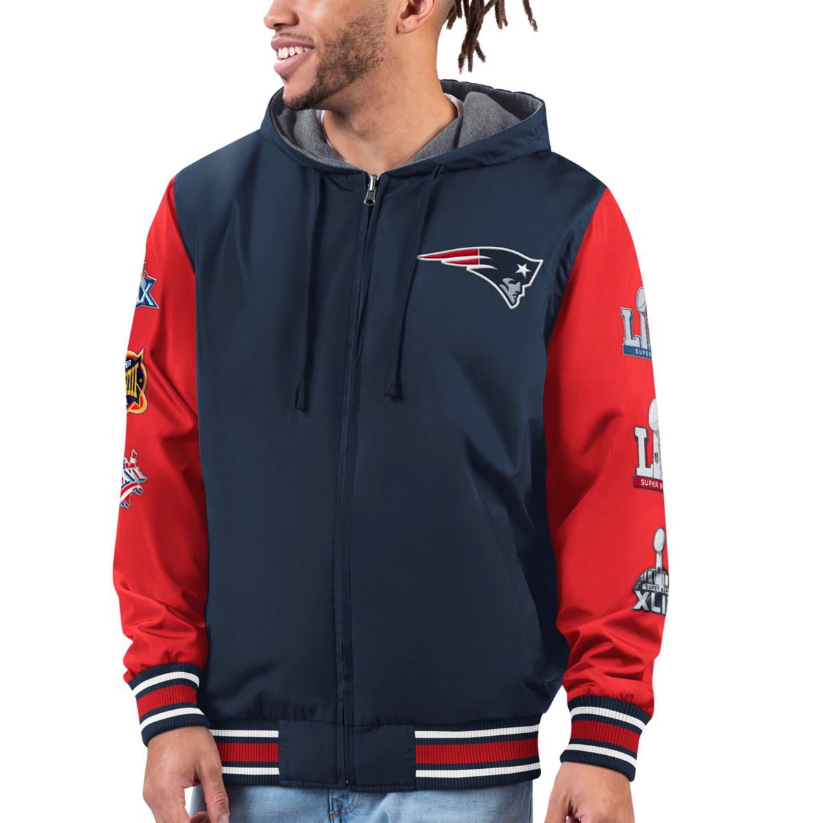 Vintage New England Patriots Embroidered Hoodie Sweatshirt 