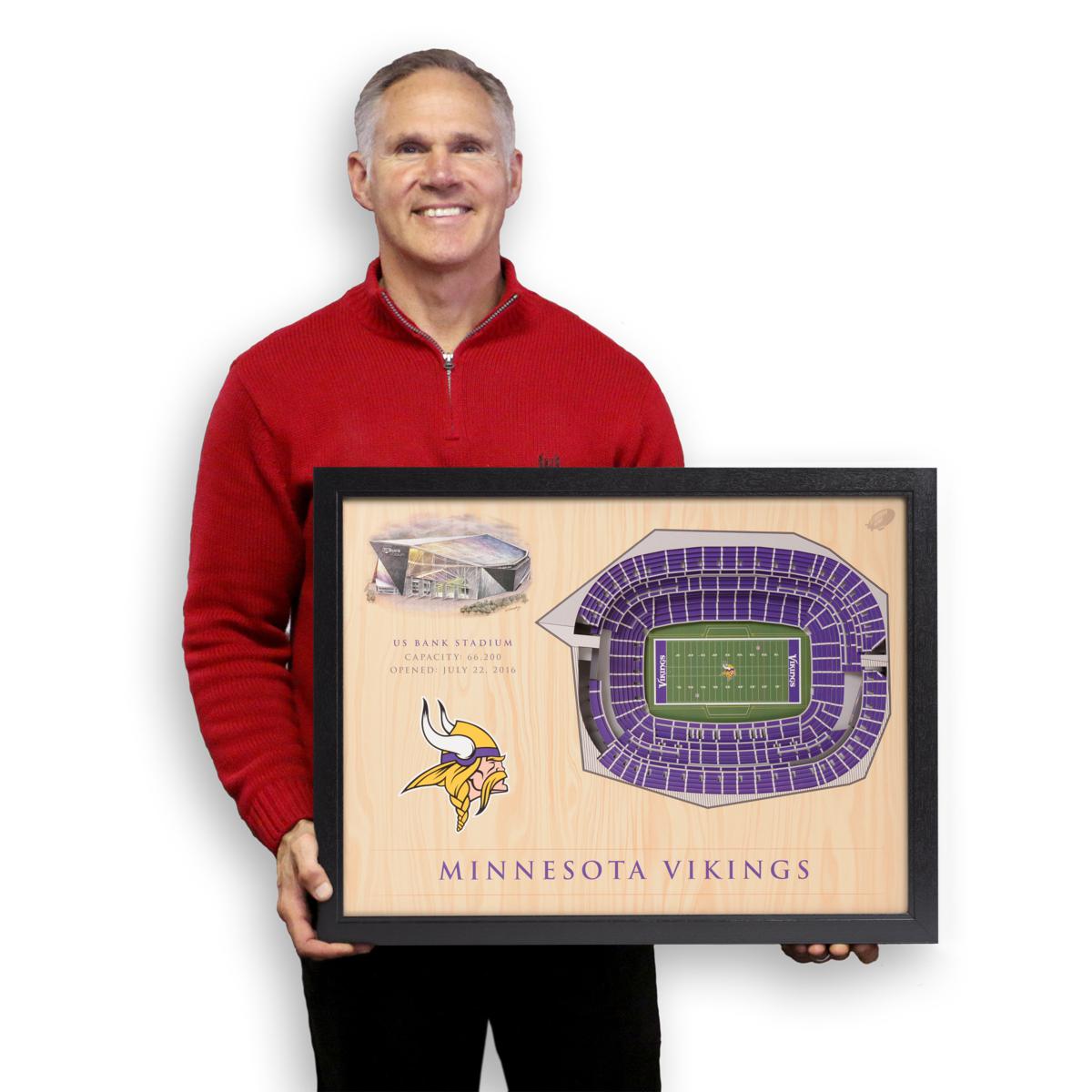 Minnesota Vikings 12'' x 12'' 3D Logo Wall Art