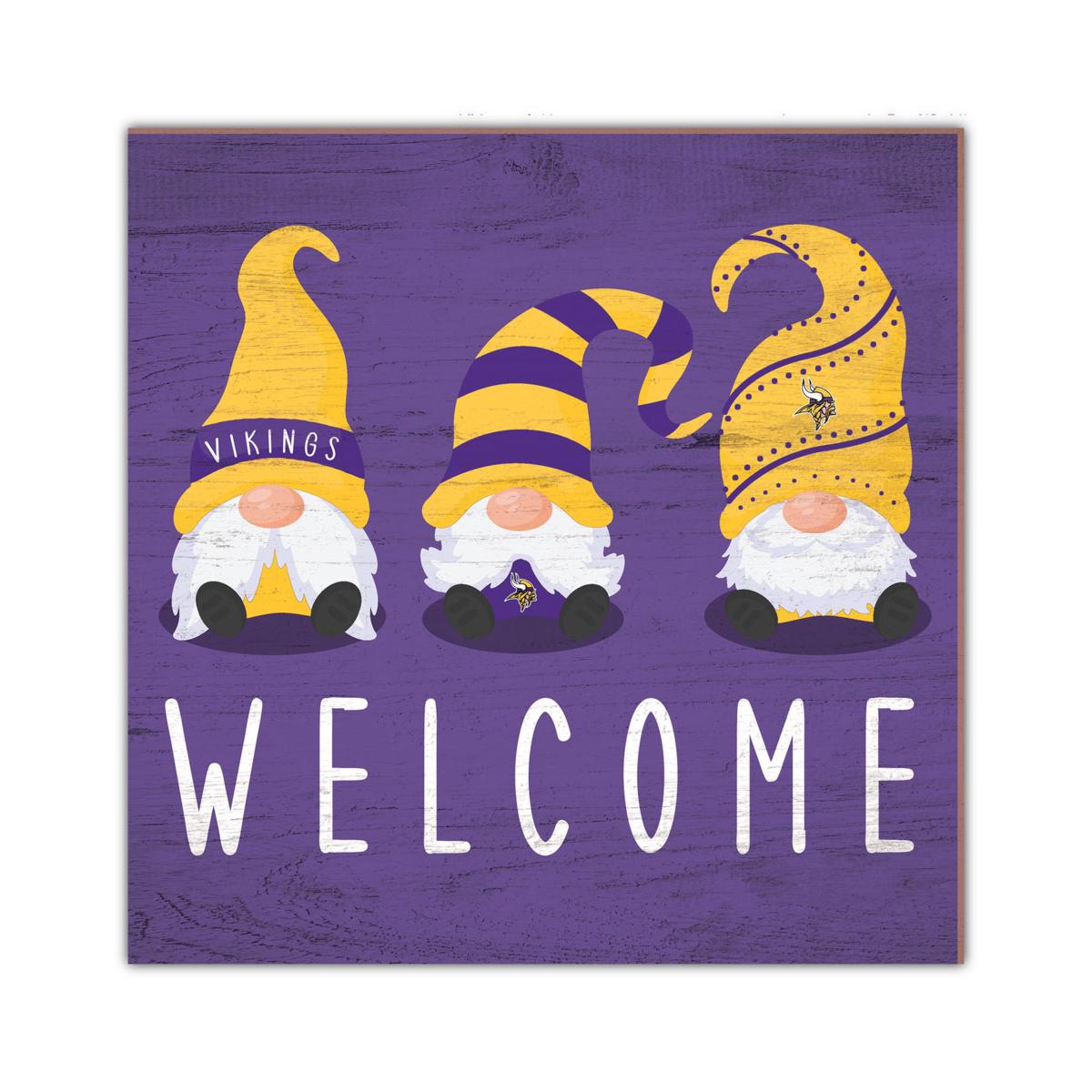 Officially Licensed NFL Minnesota Vikings Welcome Gnomes Wall Decor