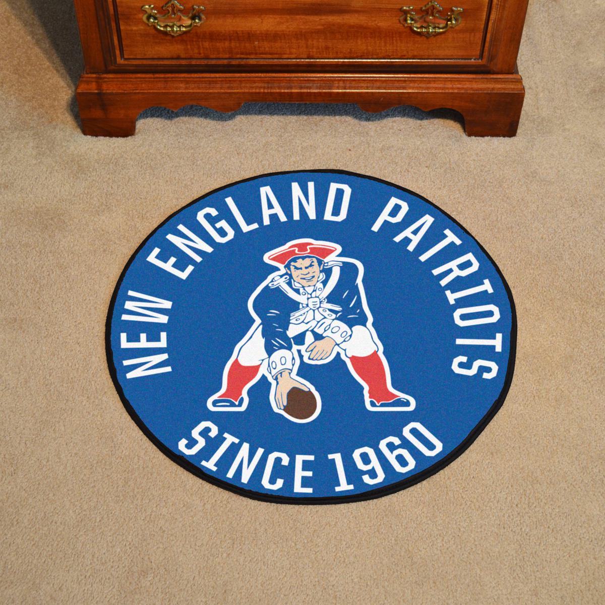 Officially Licensed NFL New England Patriots Vintage Logo Football Rug