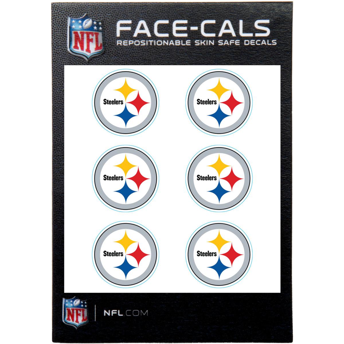 Officially Licensed NFL Pittsburgh Steelers 6Pack Face Decals