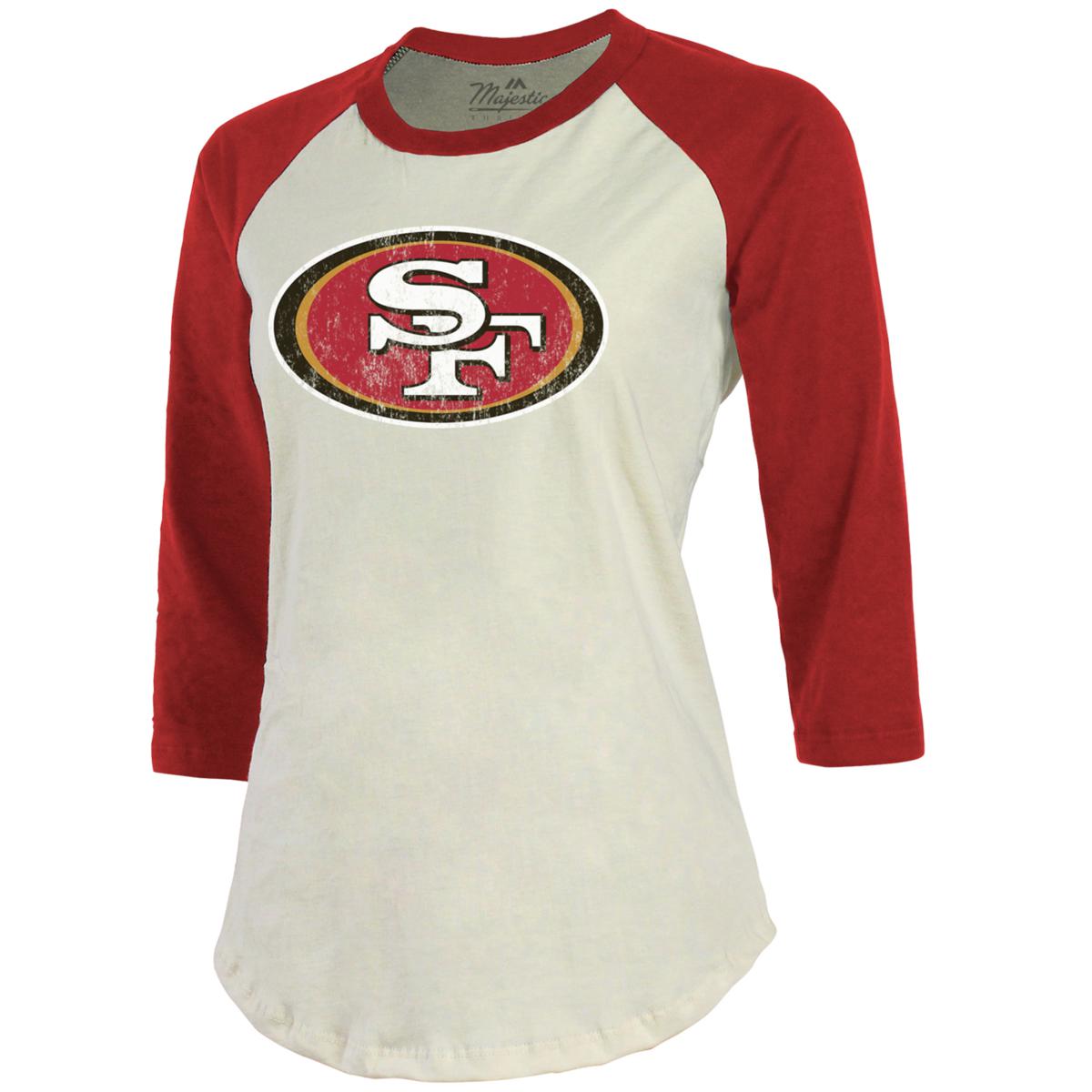 San Francisco 49ERS Womens Top Apparel Size LGG NFL Licensed Red/White