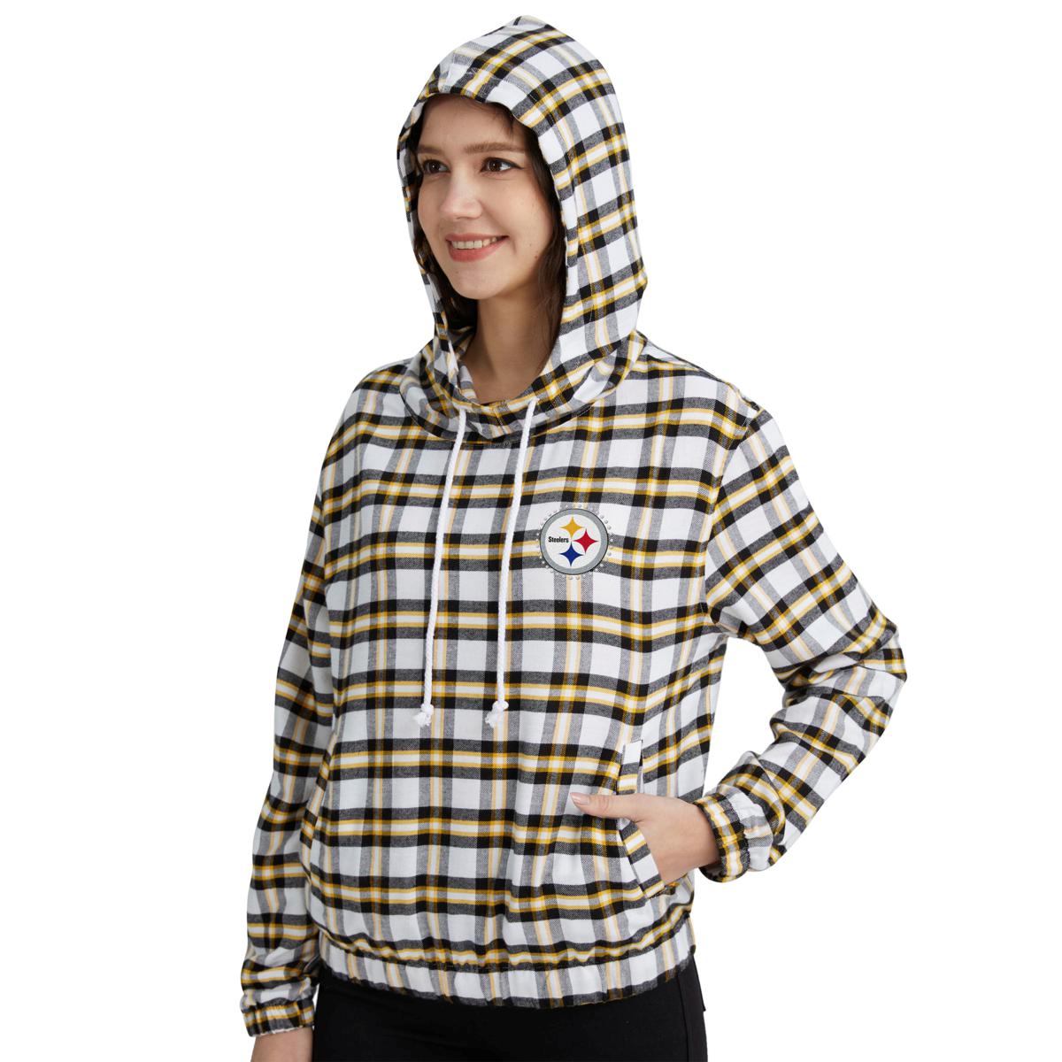 Women's NFL Pittsburgh Steelers Raw Edge Hoodie