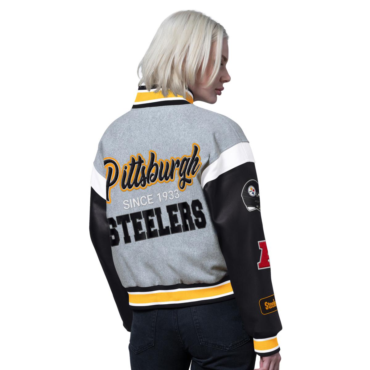 Officially Licensed NFL Starter Women's Cropped Varsity Jacket by