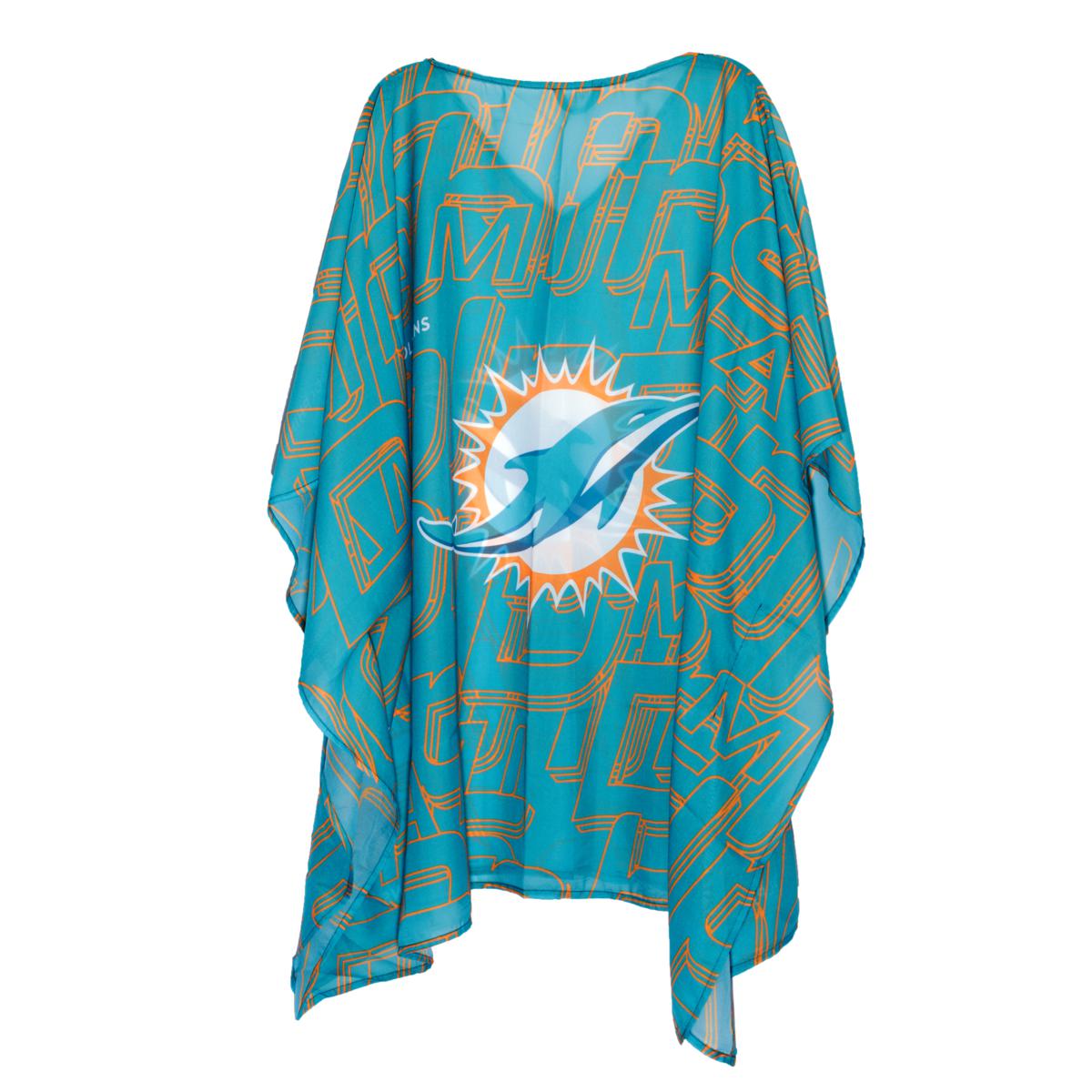 NFL Team Apparel Miami Dolphins Women's Caftan Top One Size