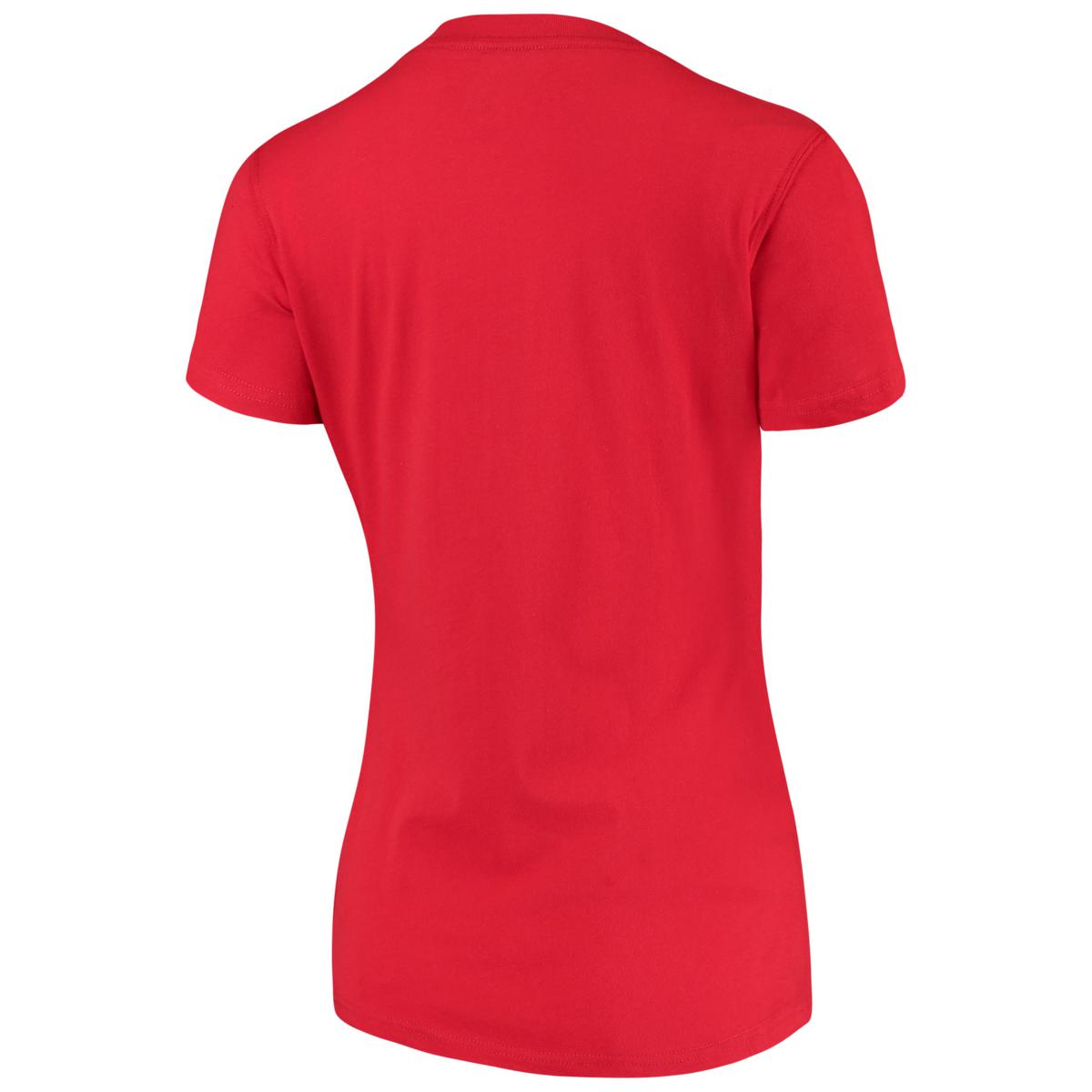 Women's Majestic White/Red Tampa Bay Buccaneers Lace-Up V-Neck T