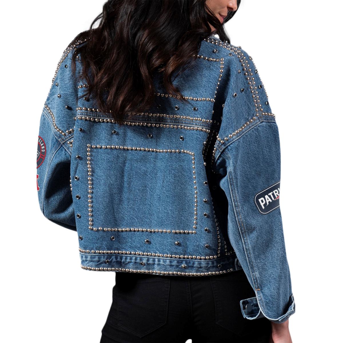 Football Fan Shop Officially Licensed NFL Women's First Finish Denim Jacket by Glll - Seahawks