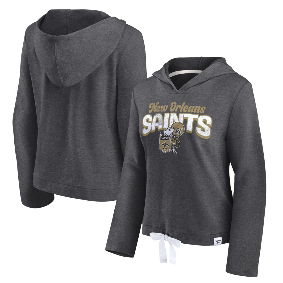 Officially Licensed NFL Women's First Team Cropped Hooded Top, Saints ...