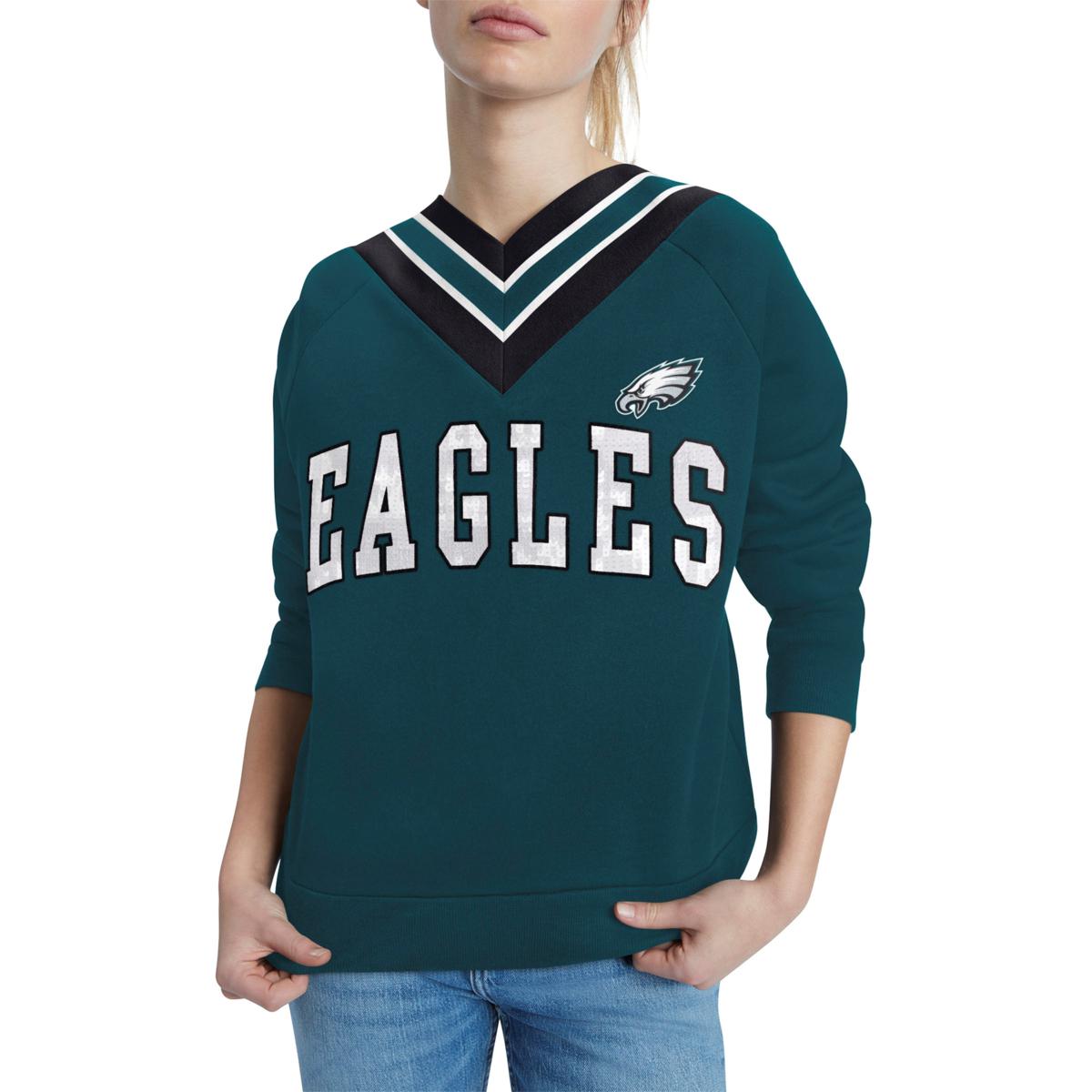 Nfl Philadelphia Eagles Women's Primary Antique Long Sleeve Crew