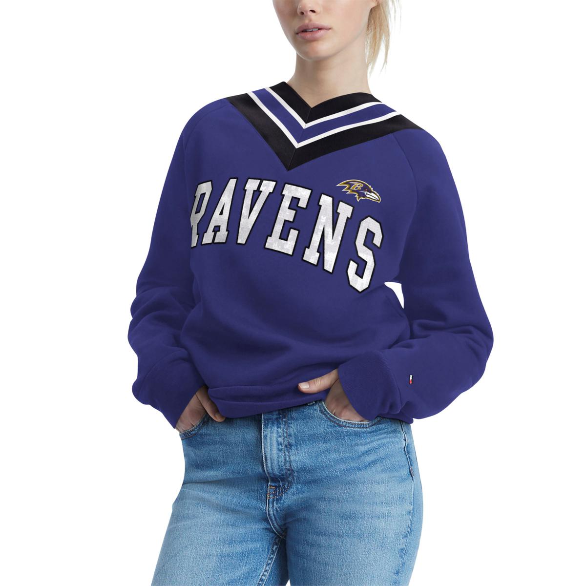 Nfl Baltimore Ravens Women's Primary Antique Long Sleeve Crew