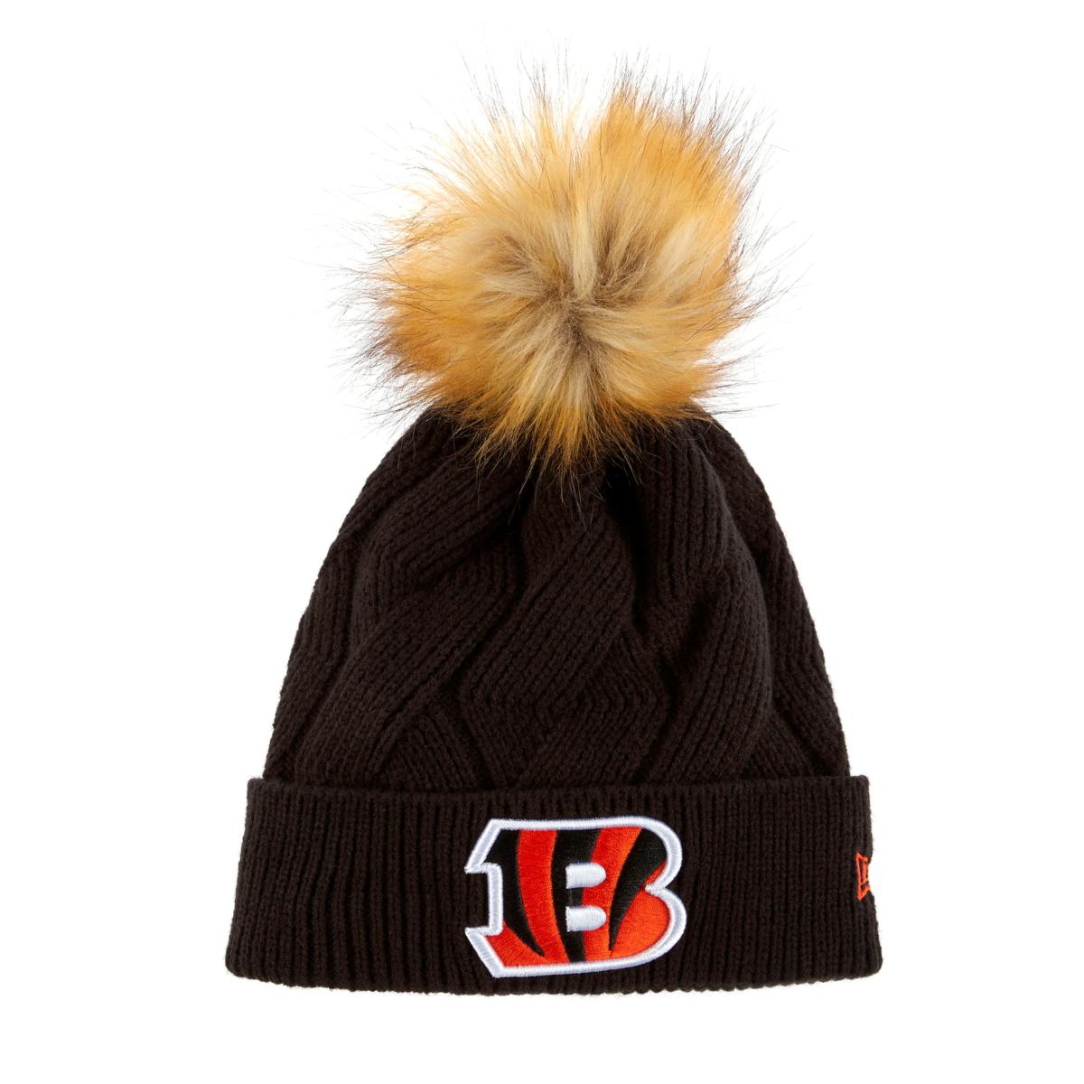 The Bengals NFL Beanie with Faux Fur Pom