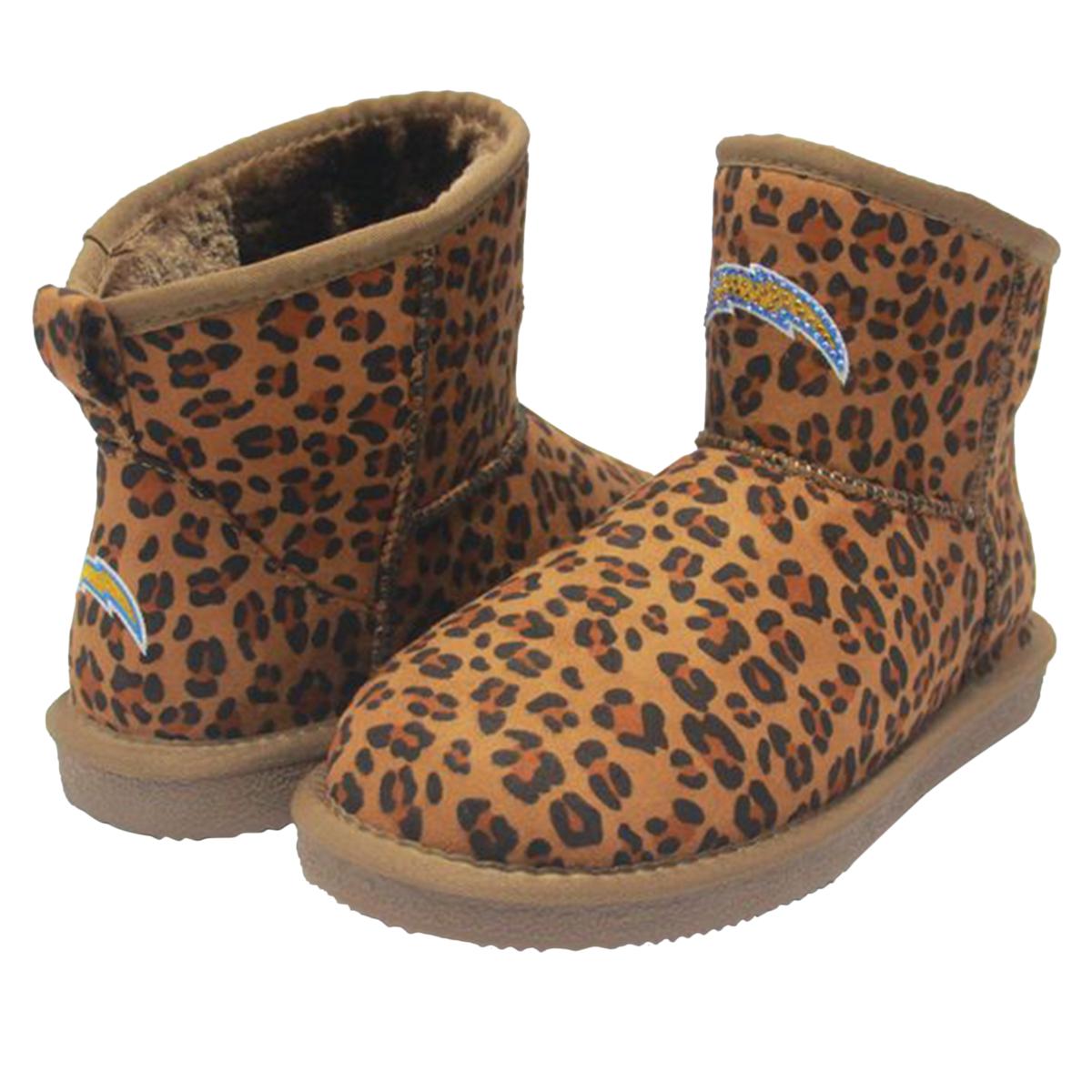 Officially Licensed NFL Women's Leopard-Print Bling Boot by Love Cuce