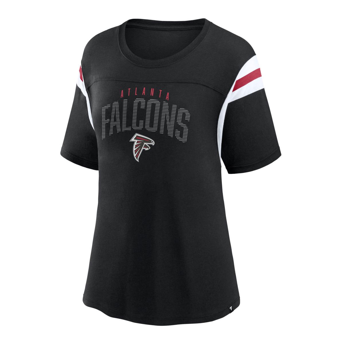 Football Fan Shop Officially Licensed NFL Women's Rhinestone Tee - Falcons