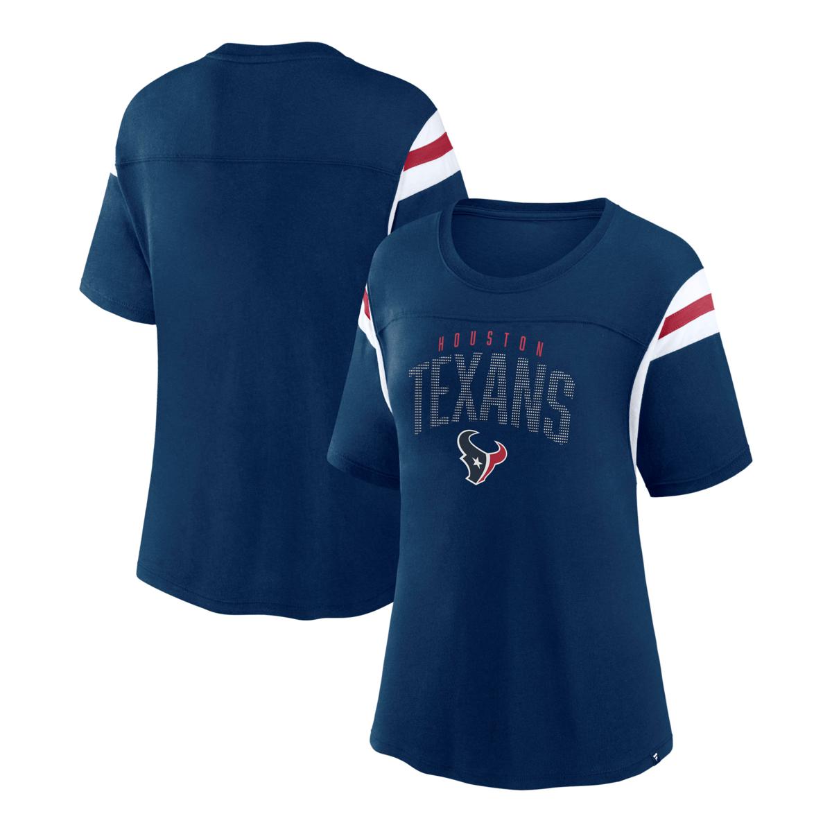 Football Fan Shop Officially Licensed NFL Women's Rhinestone Tee - Houston Texans