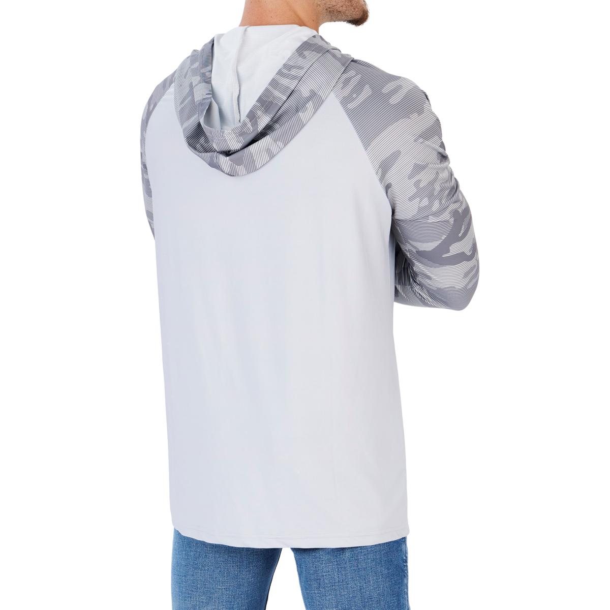 Zubaz Men's Grey Hoodie with Tonal Camo Sleeves