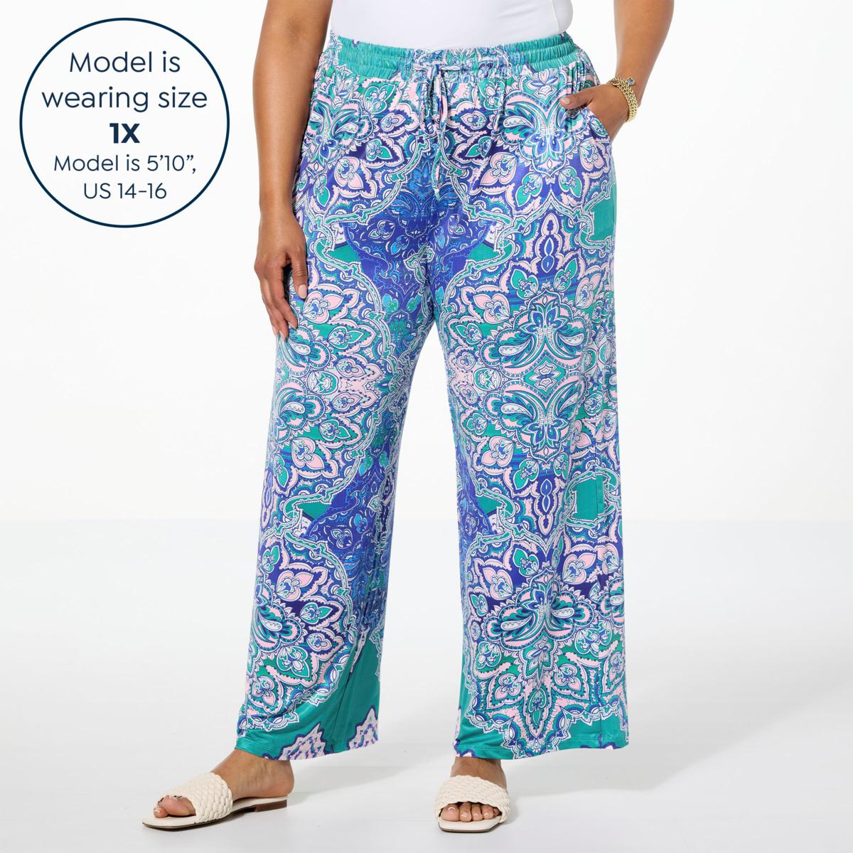 One World Printed Pull-On Colada Pant - 22878335 | HSN