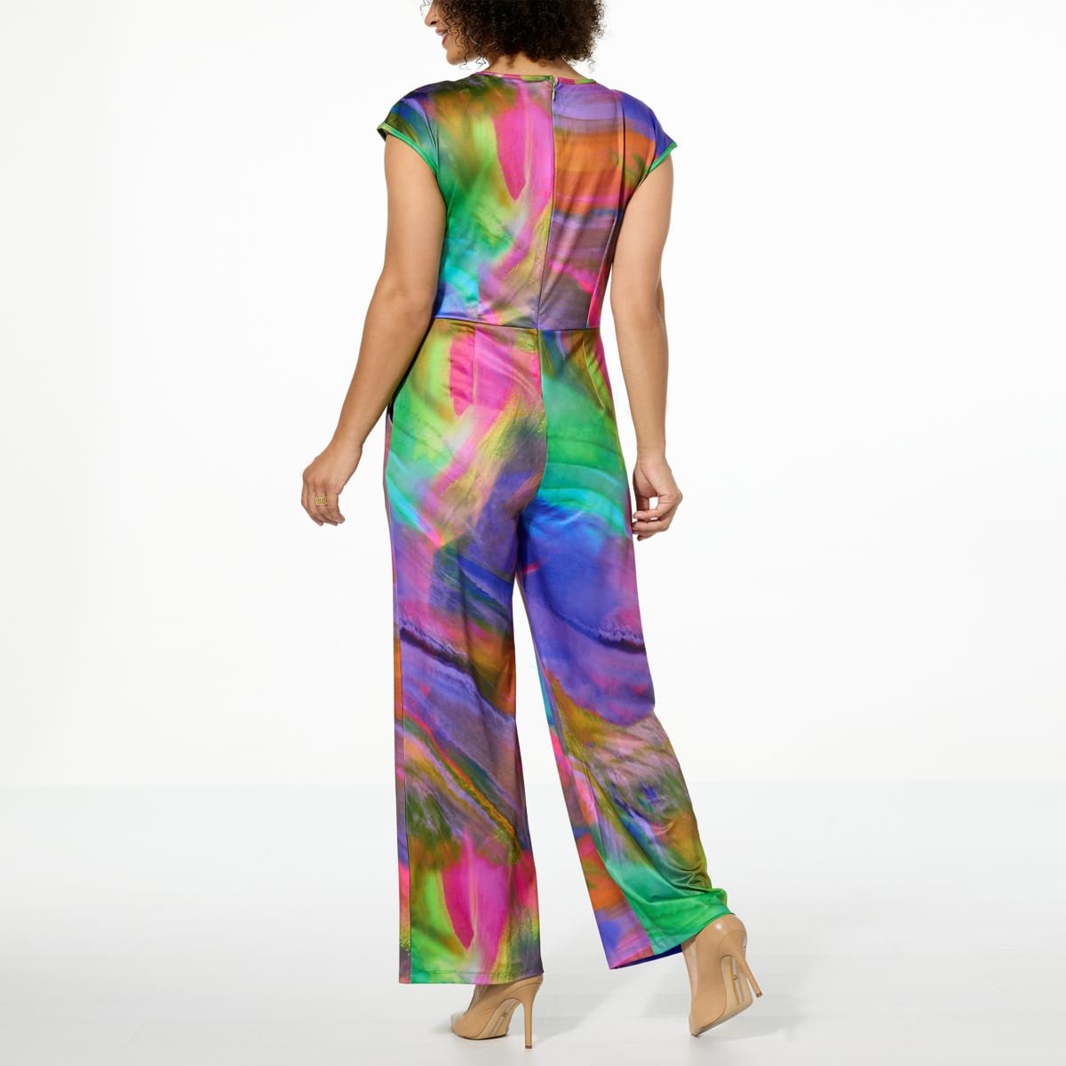 othrwis by Alana Kay Knit Cap-Sleeve Jumpsuit with Tie Belt