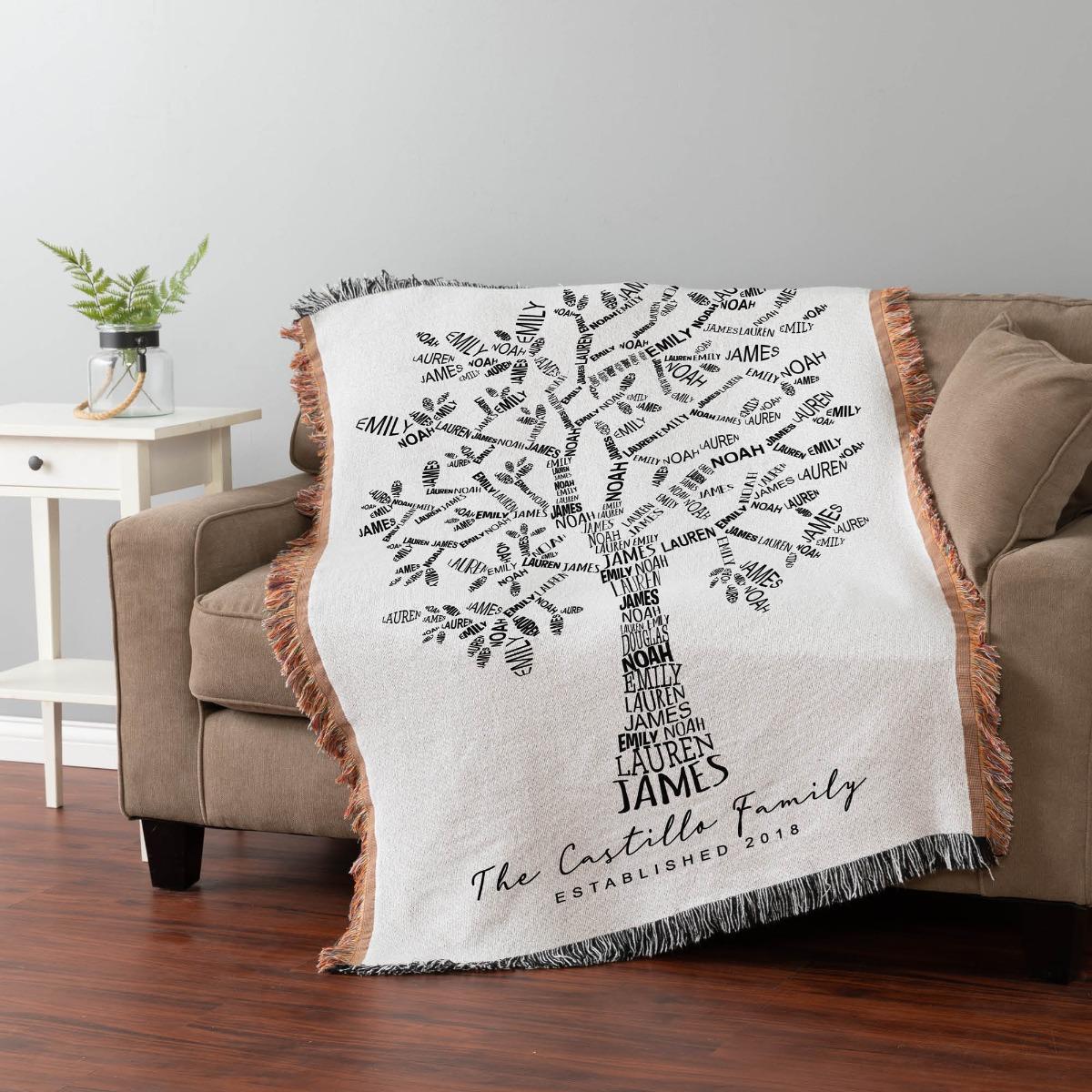 Family cheap tree blanket