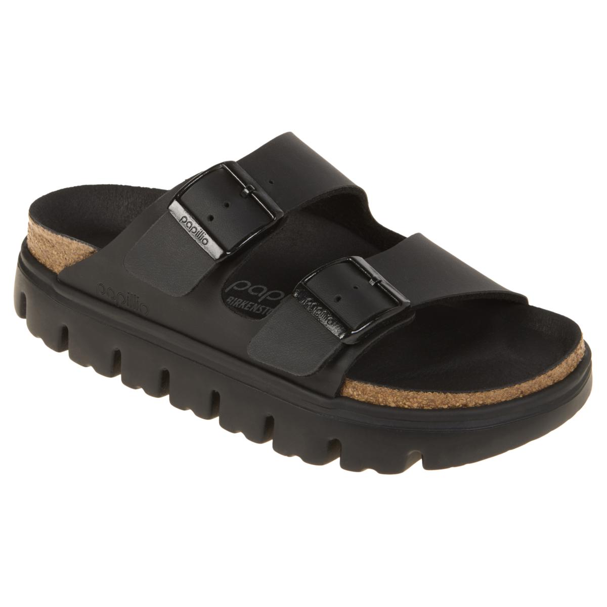 papillio by BIRKENSTOCK サンダル　25cm 黒 Papillio by Birkenstock Arizona Chunky Leather Sandal | HSN