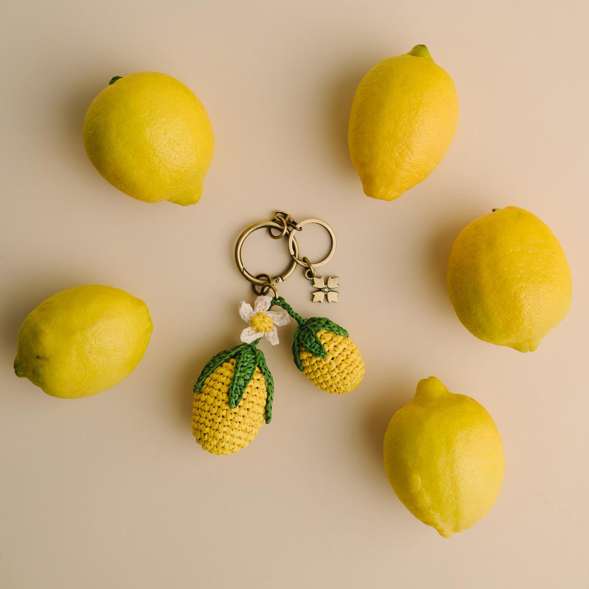 Patricia Nash Crochet Raffia Lemon Bag Charm | HSN