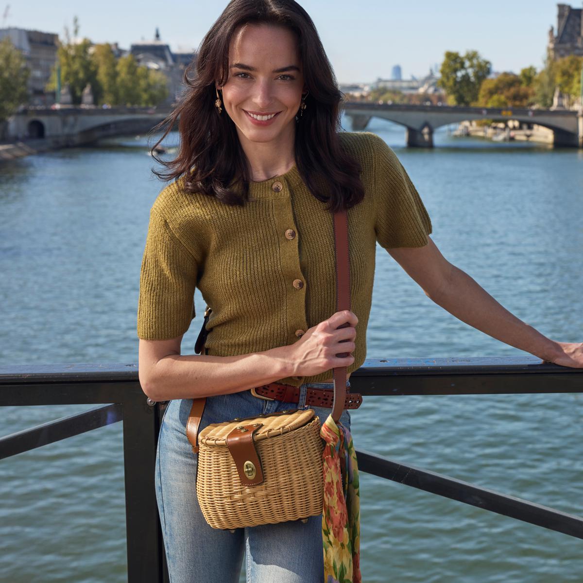 Patricia Nash Duronia Basket Crossbody Bag with Scarf | HSN