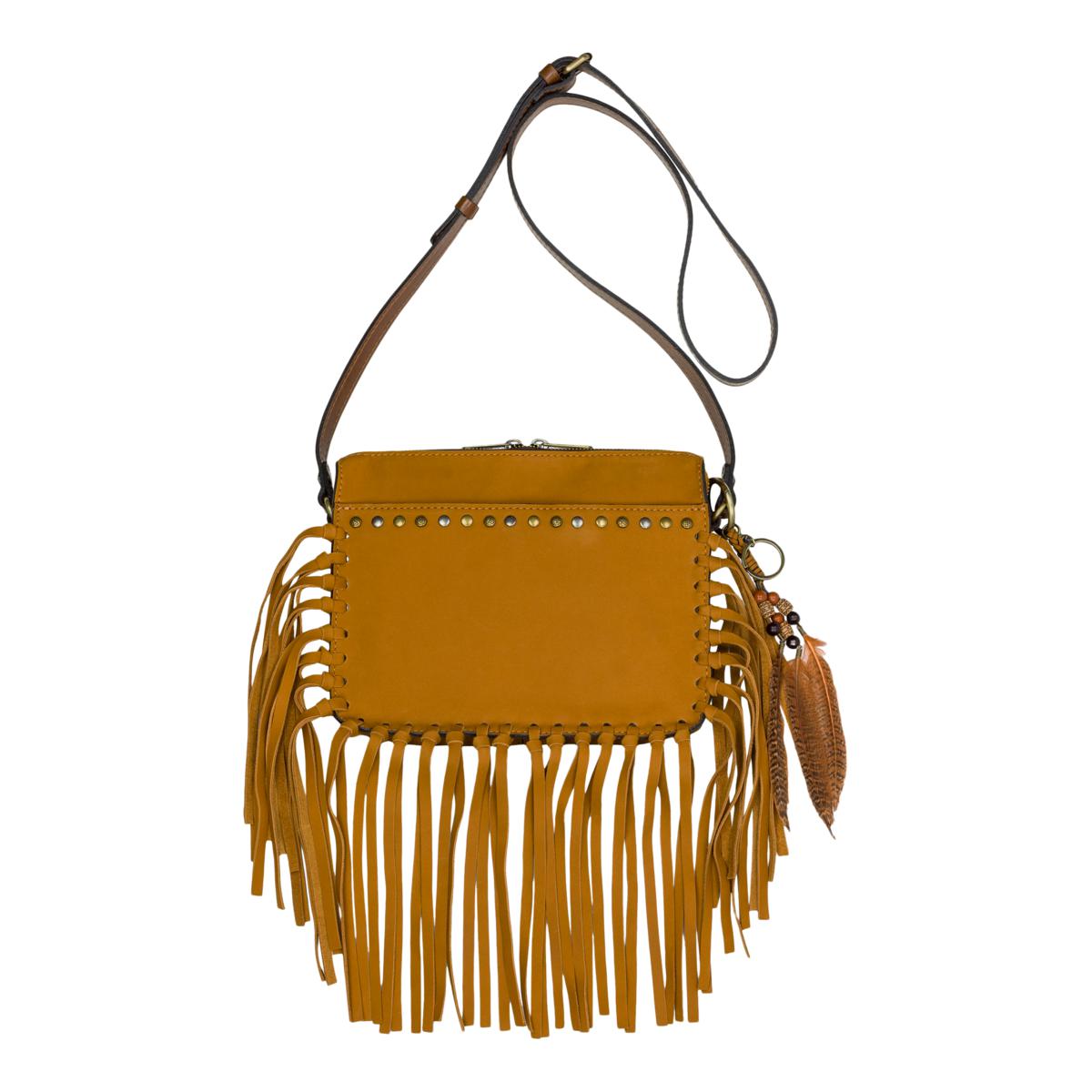 Patricia Nash Nazaire Nubuck Suede Crossbody with Fringe