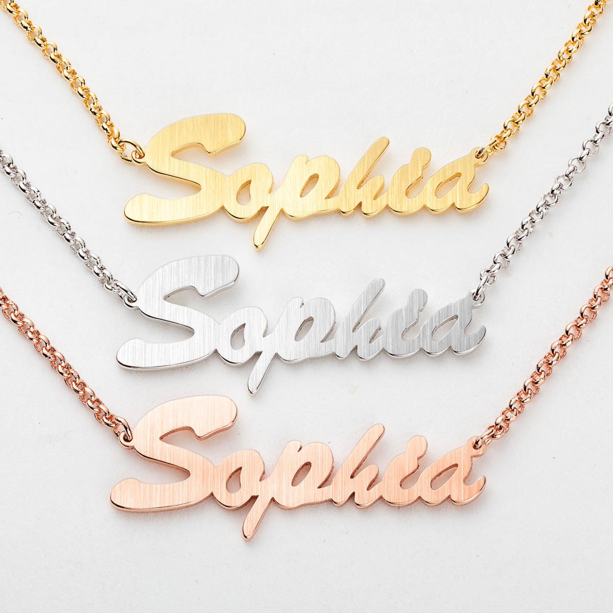 Personalized Petite Script Name Necklace and Initial Earring Set