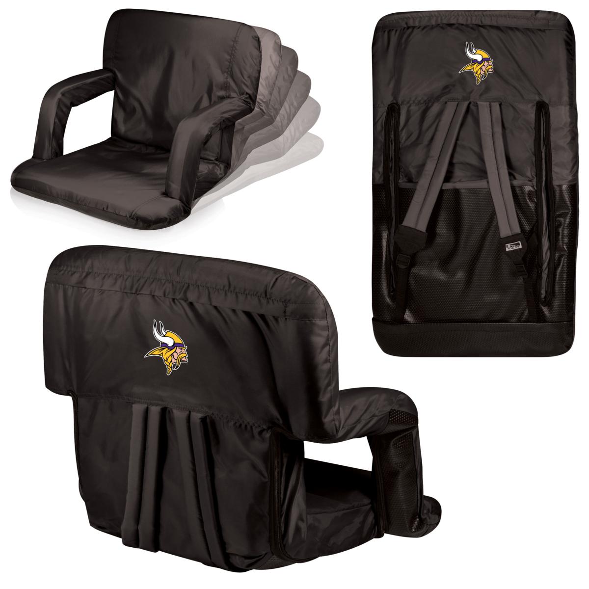 Picnic Time Ventura Folding Stadium Chair - Minnesota Vikings