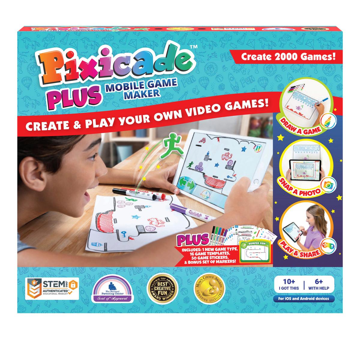 PIXICADE Mobile Game Maker: DRAW CREATE & PLAY YOUR OWN VIDEO GAMES STEM  ART NEW