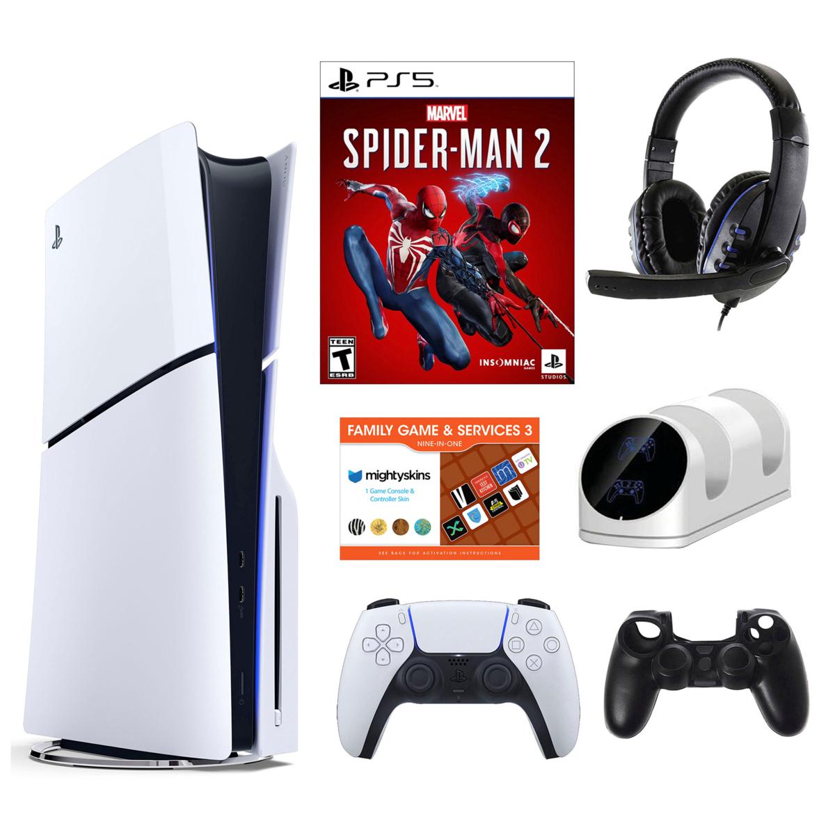 PlayStation 5 Slim Edition Bundle w/Spider-Man 2 Game & Charging