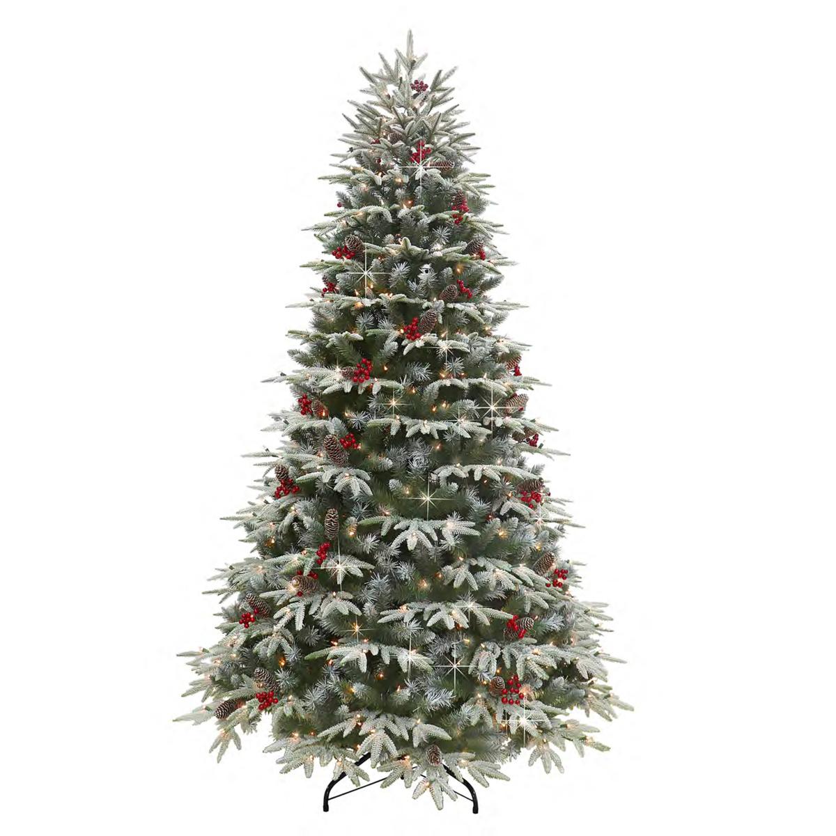 7.5 pre lit flocked christmas tree