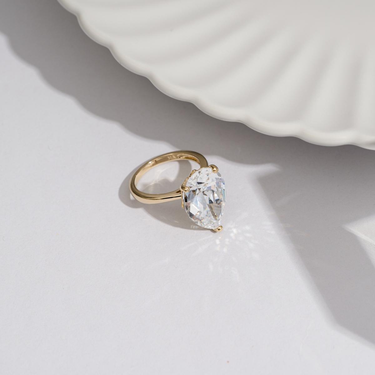 Radiance by Absolute™ 19.45ctw Pear Cut Solitaire Ring | HSN