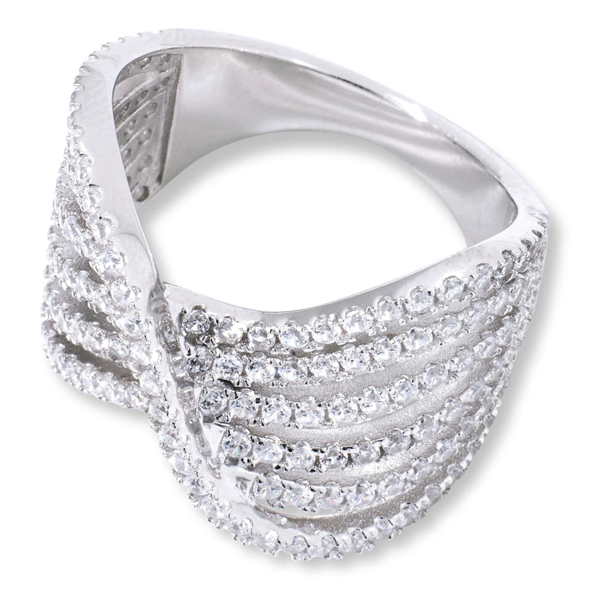 Radiance by Absolute™ 2.25ctw 6-Row Pavé Wave Band Ring