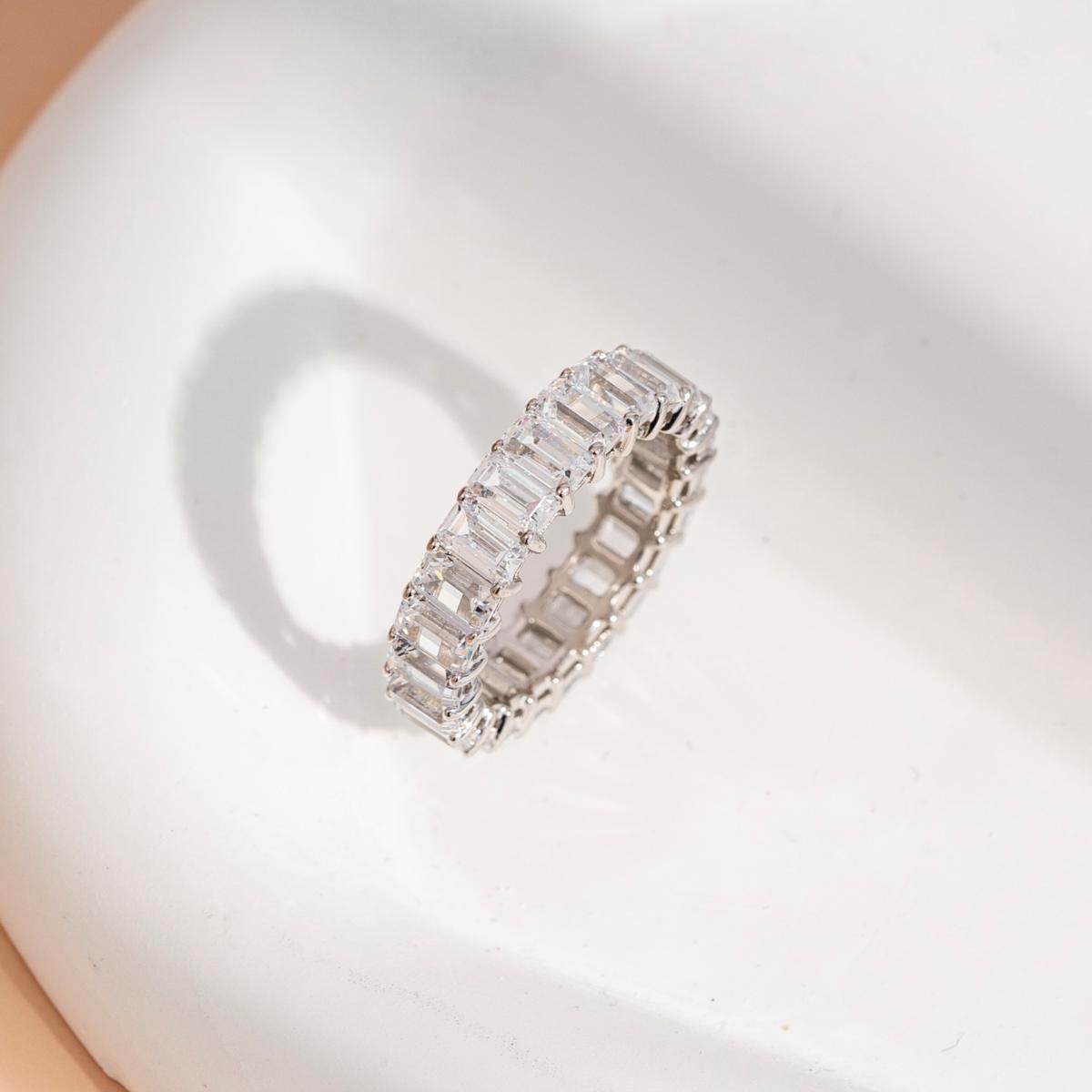 Radiance by Absolute™ Emerald-Cut Prong-Set Eternity Band Ring 