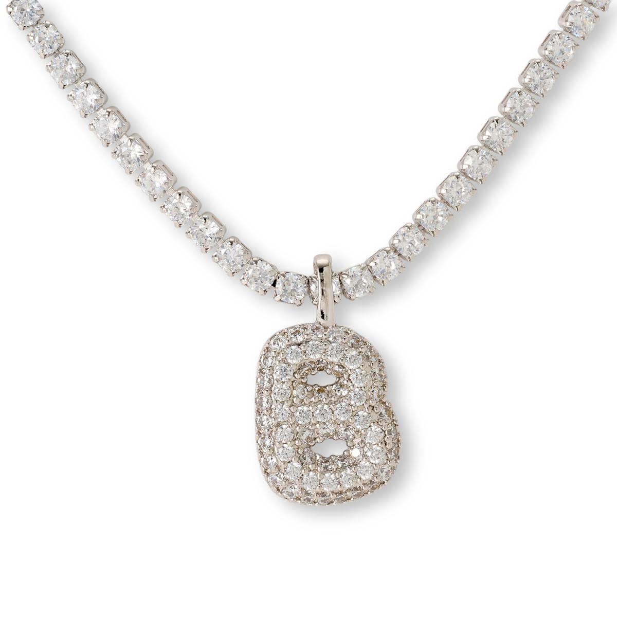 Radiance by Absolute™ Initial Tennis Necklace - Silvertone | HSN