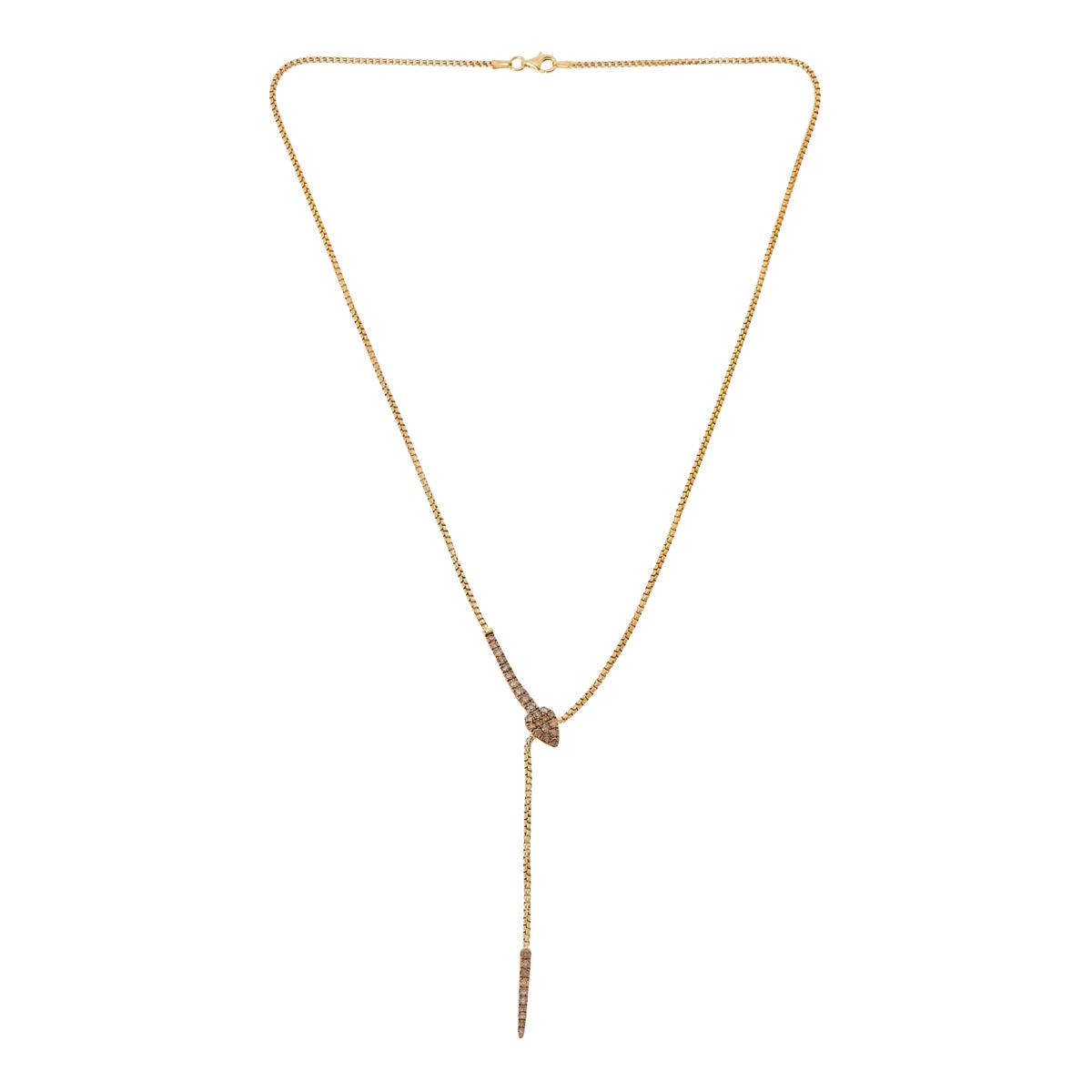 Rarities Gold-Plated 1ctw Champagne Diamond Lariat Necklace - 22830323 ...